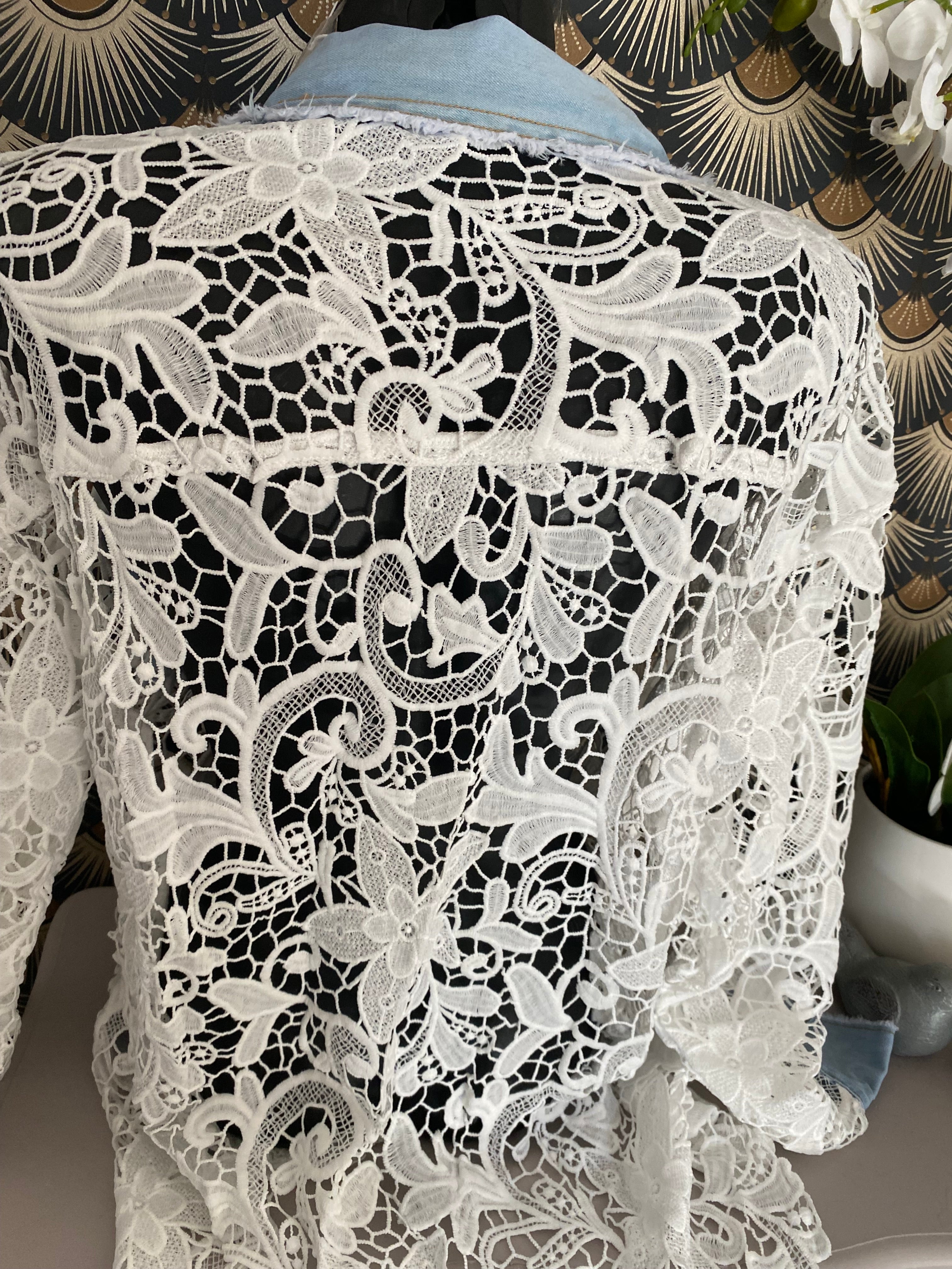 CHEMISE CROCHET MANCHES LONGUES TAILLES S/M OU L/XL