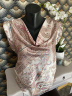 ENSEMBLE PANTALON FLUIDE LARGE ET TOP     TU 36/42 BEIGE