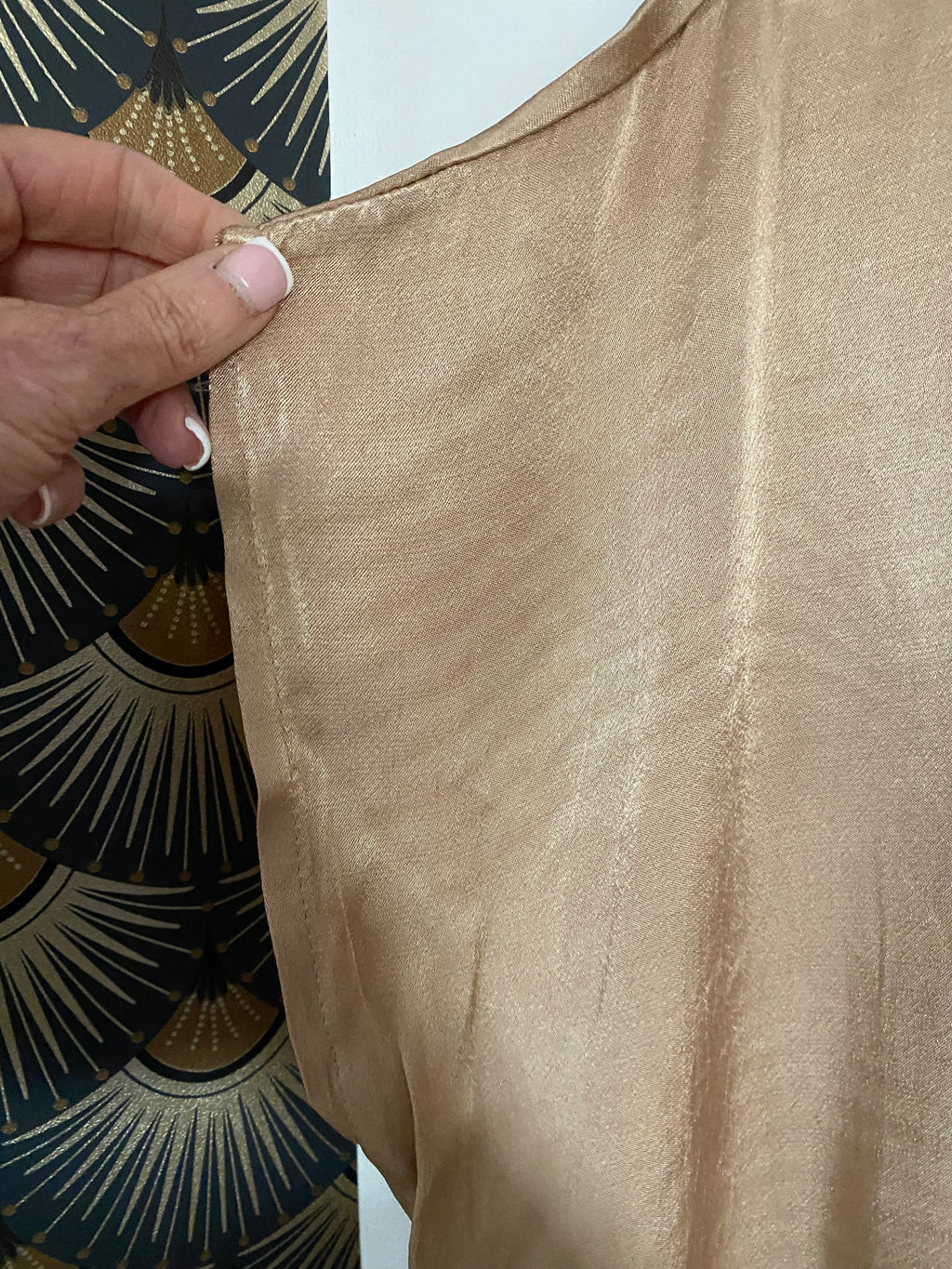 ROBE SOIE  BEIGE  40/44 petit 46