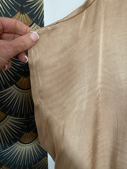 ROBE SOIE  BEIGE  40/44 petit 46