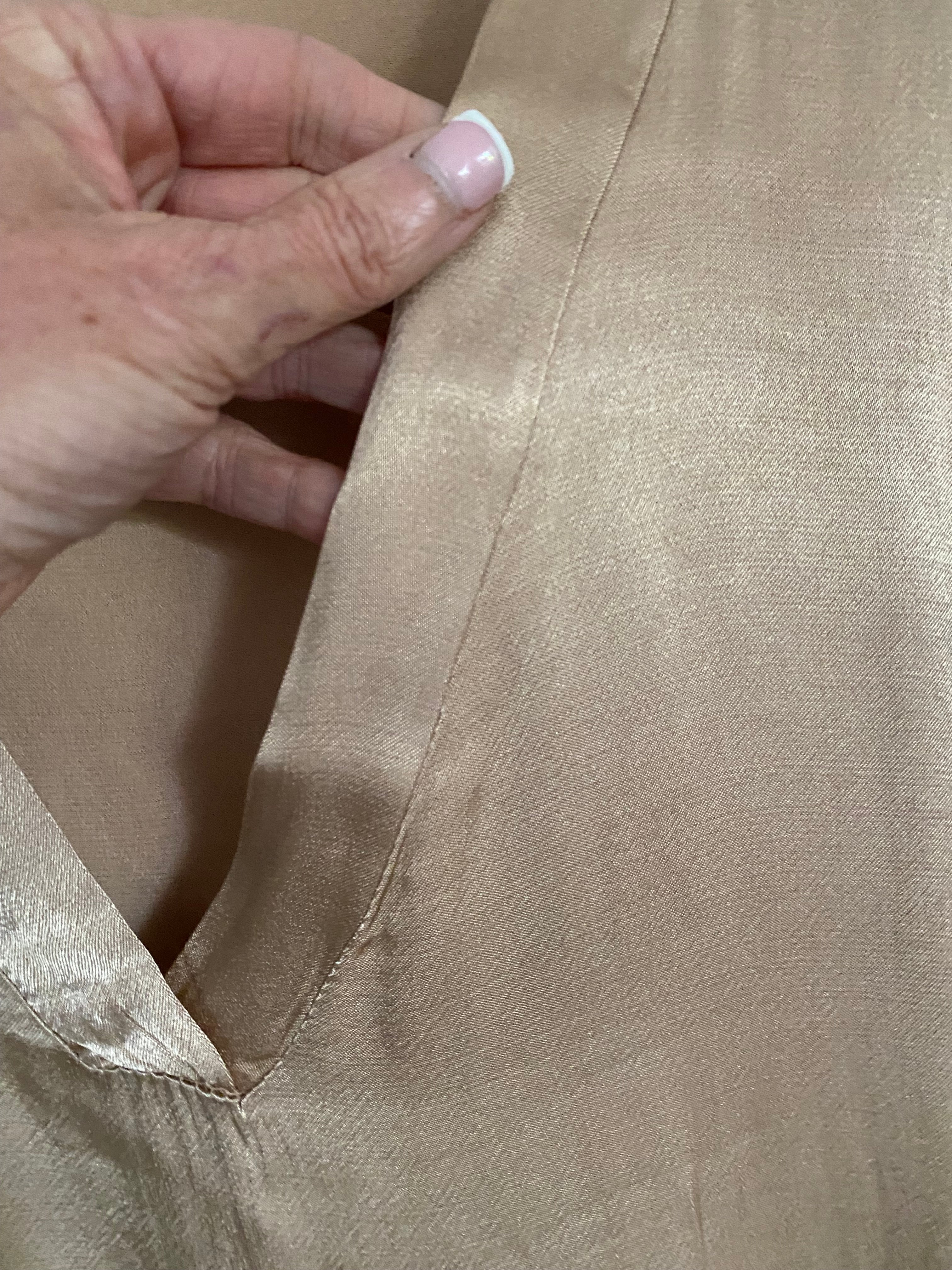 ROBE SOIE  BEIGE  40/44 petit 46