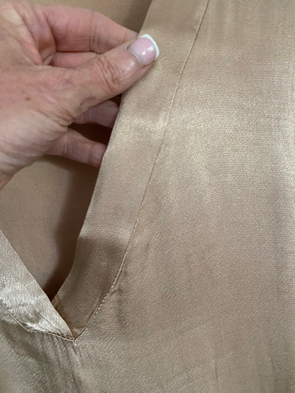 ROBE SOIE  BEIGE  40/44 petit 46