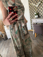 ENSEMBLE PANTALON FLUIDE LARGE ET TOP     TU 36/42 KAKI