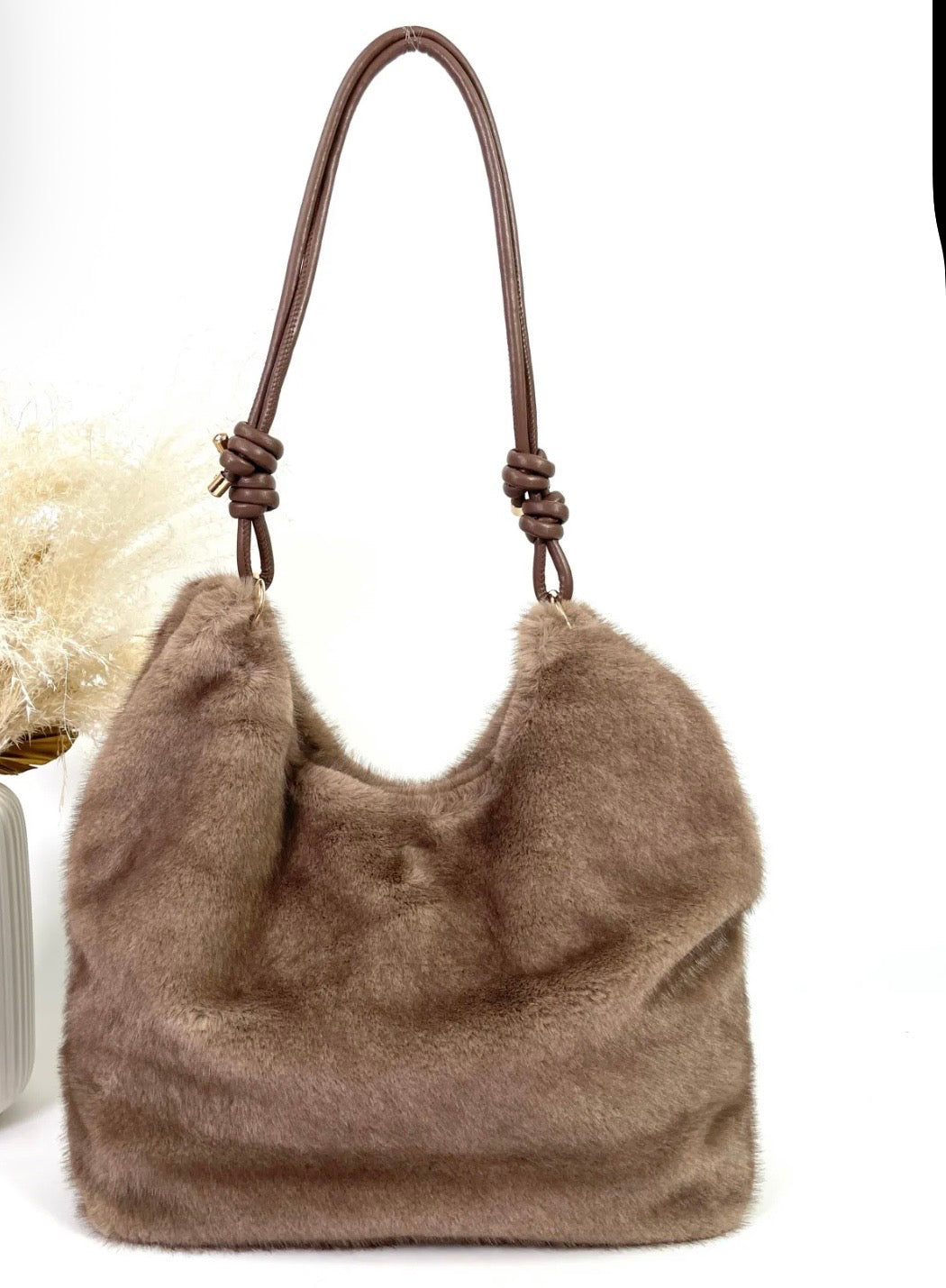 SAC FAUSSE FOURRURE LEA TAUPE