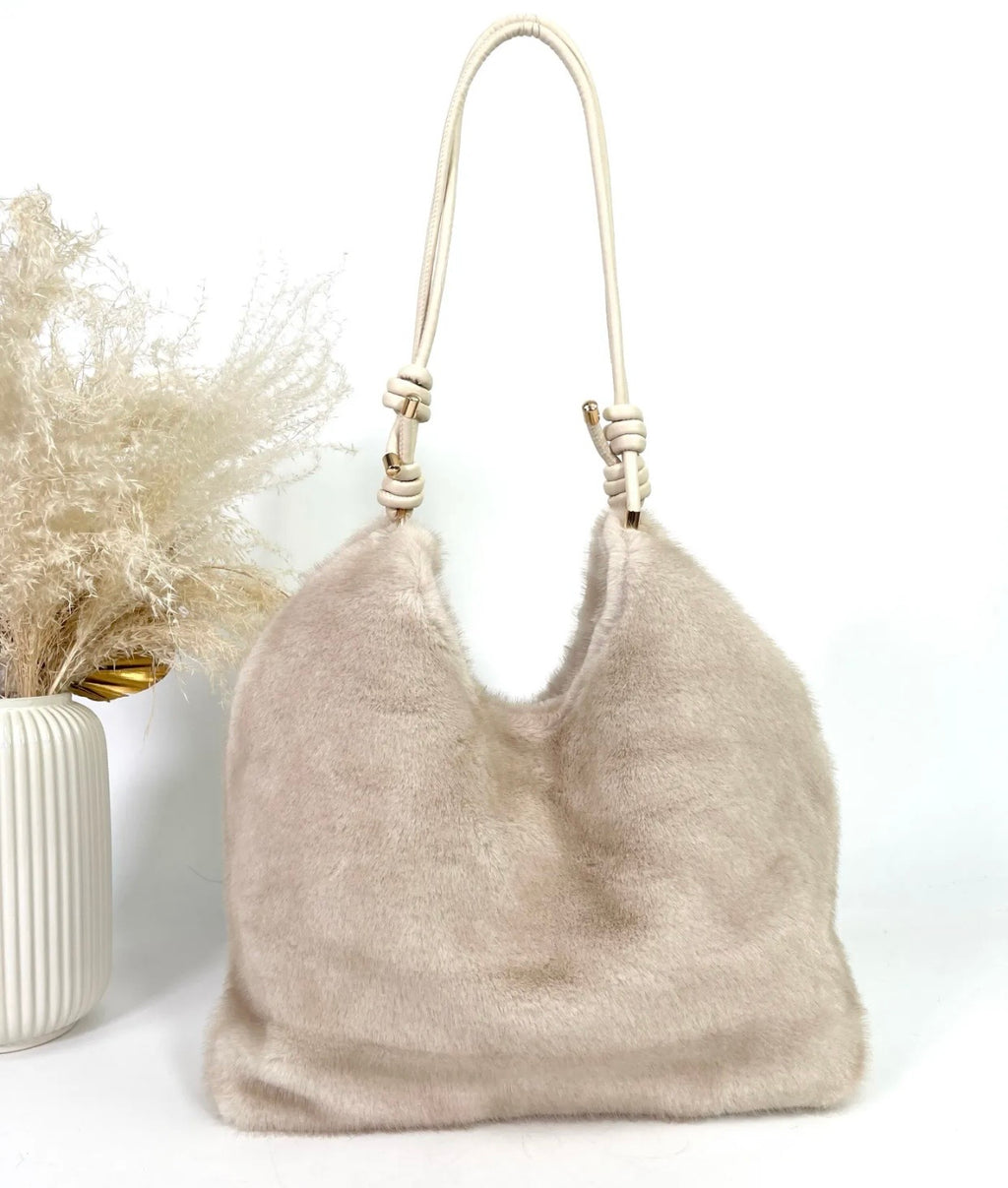 SAC FAUSSE FOURRURE LEA BEIGE