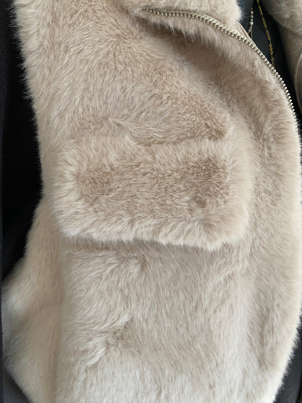 VESTE FAUSSE FOURRURE JADE BEIGE TU 36/44