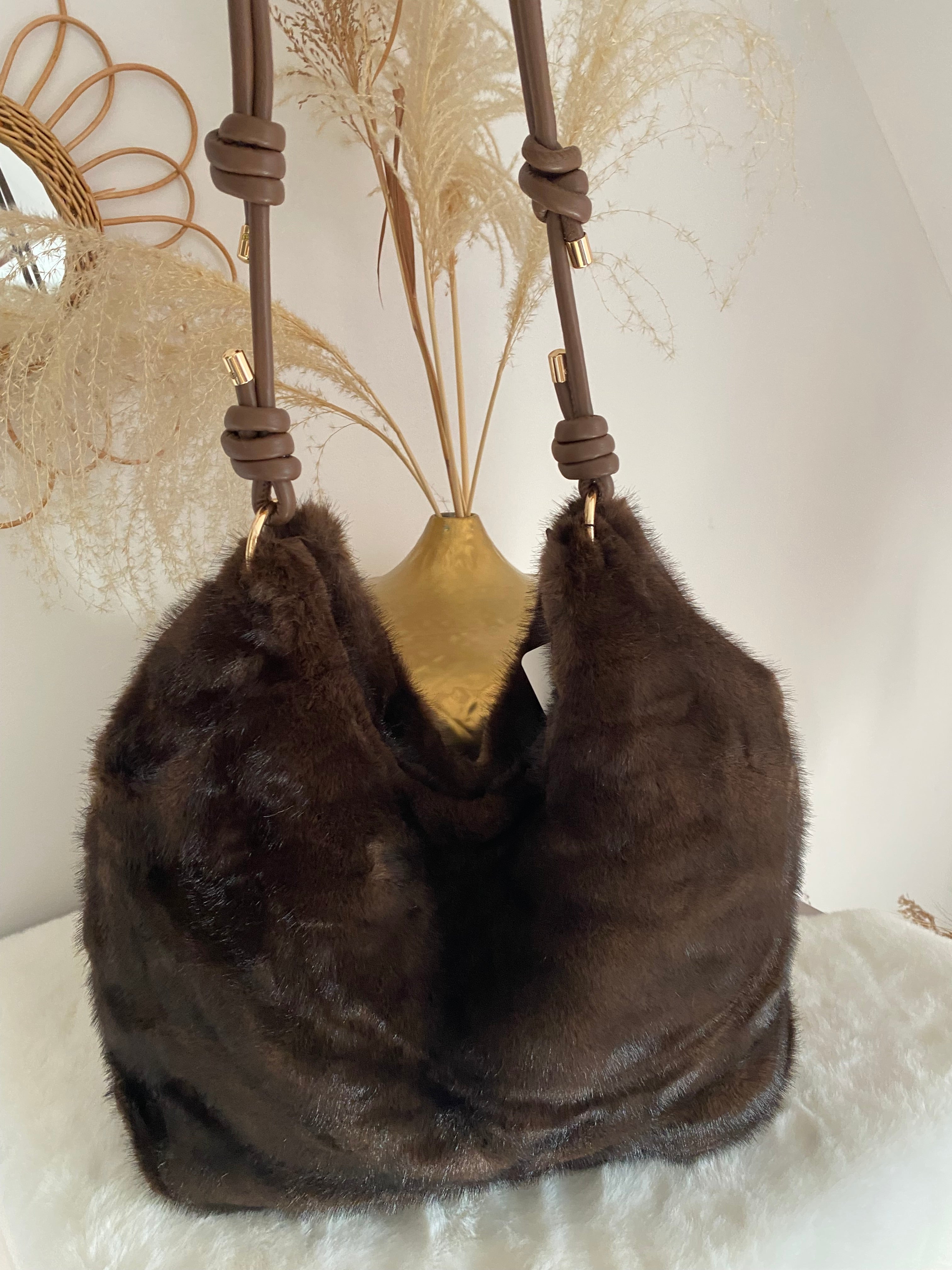 SAC FAUSSE FOURRURE LEA CAFE