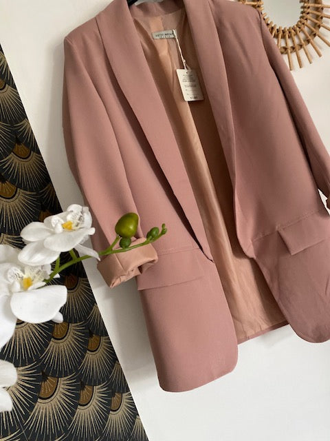VESTE BLAZER  ROSE POUDRE    S/M/L/XL/XXL