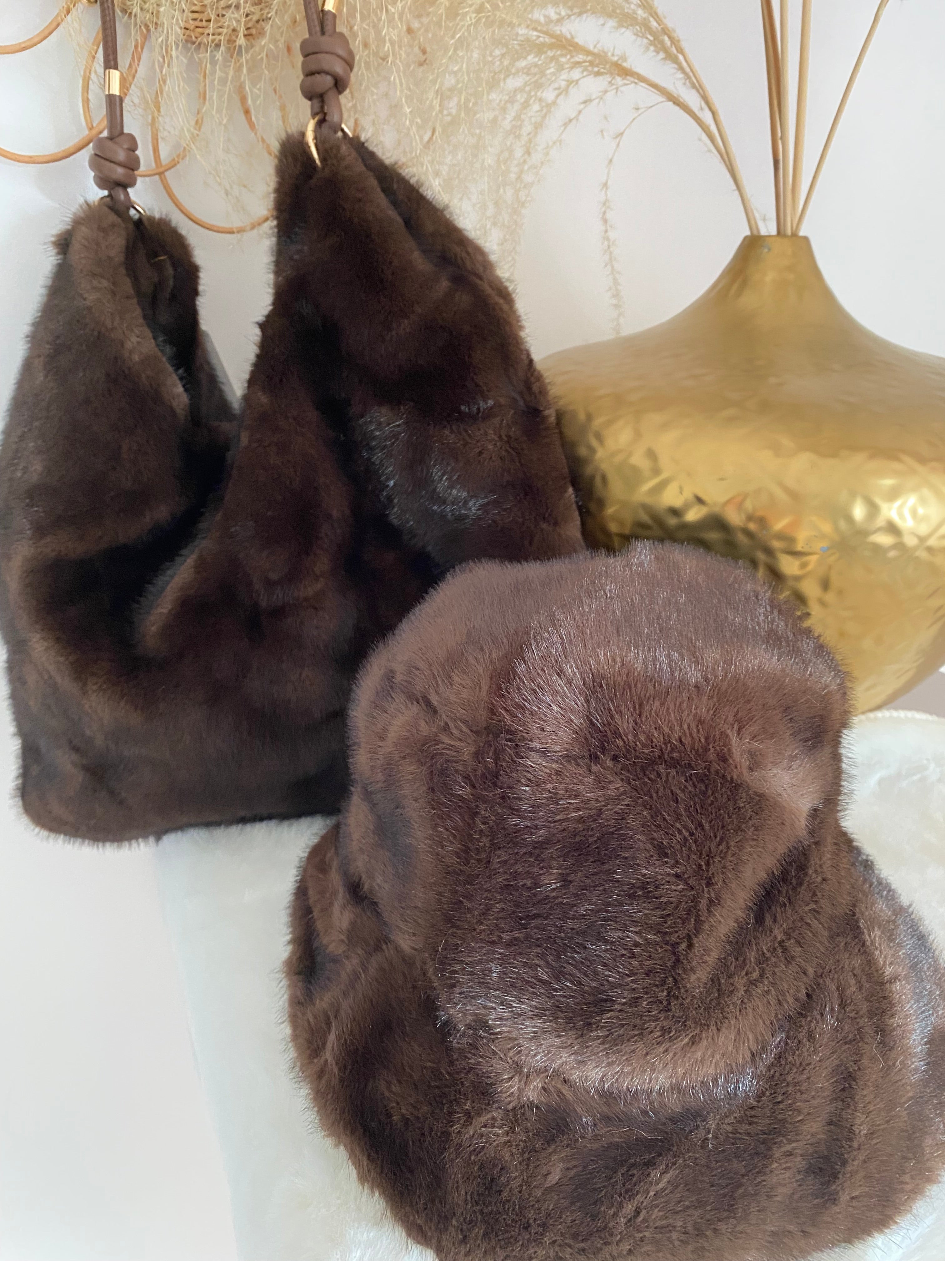 SAC FAUSSE FOURRURE LEA CAFE