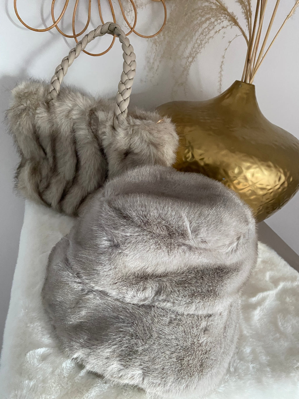 SAC FAUSSE FOURRURE BRENDA TAUPE