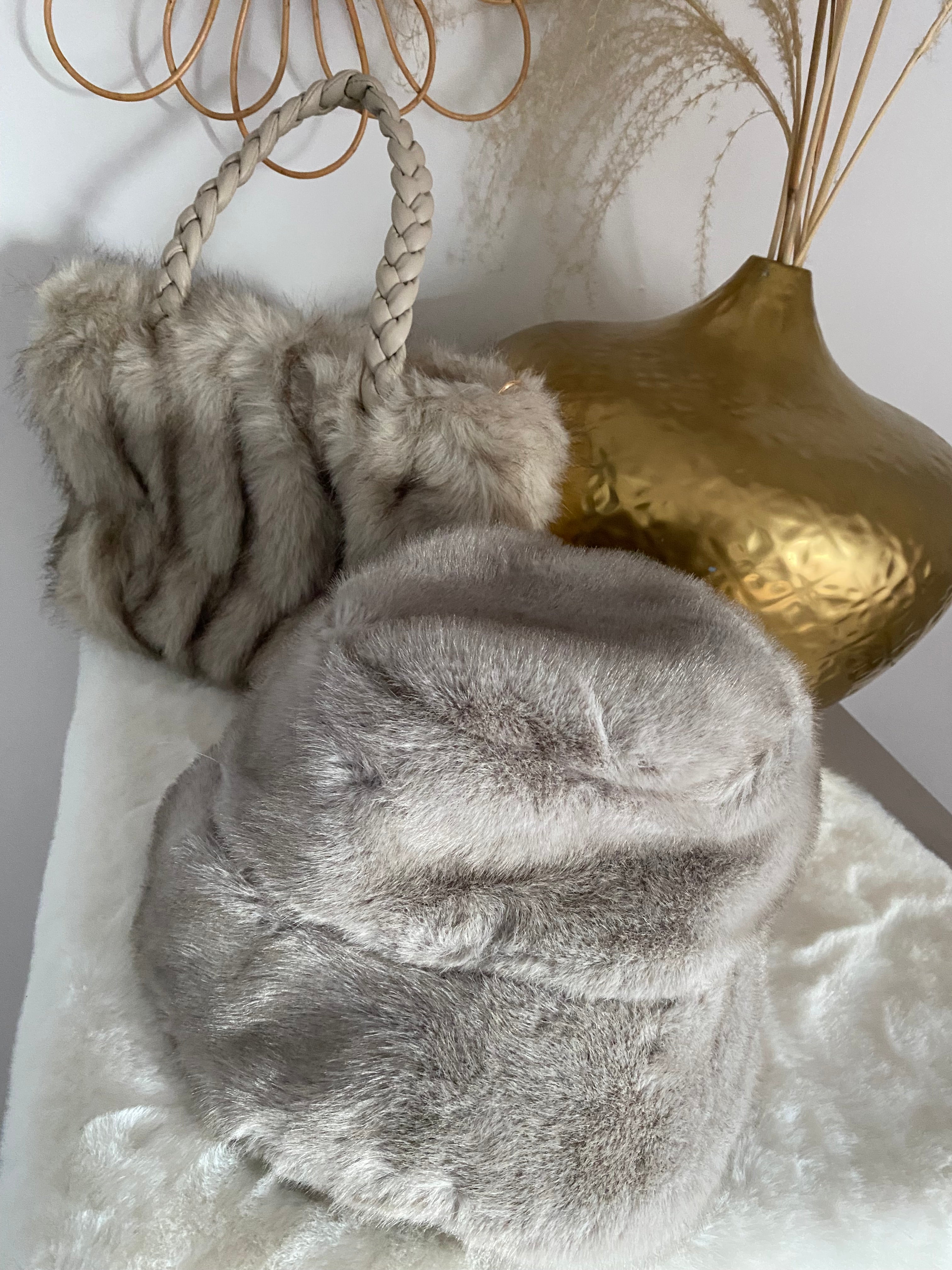 SAC FAUSSE FOURRURE BRENDA TAUPE