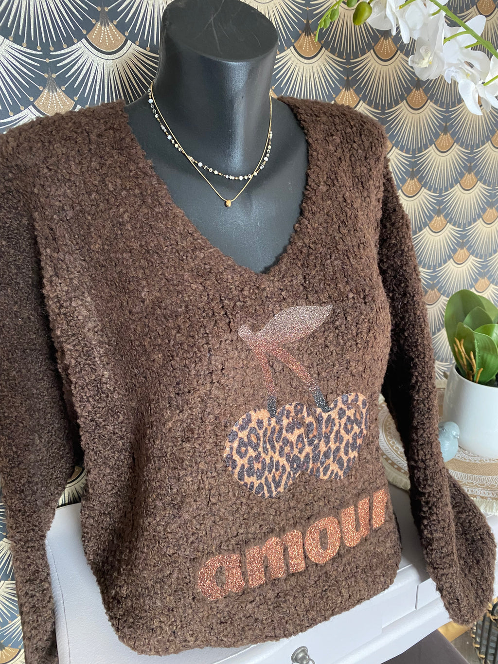 PULL AMOUR  ALPAGA  CHOCO  TU  36/44 PETIT 46