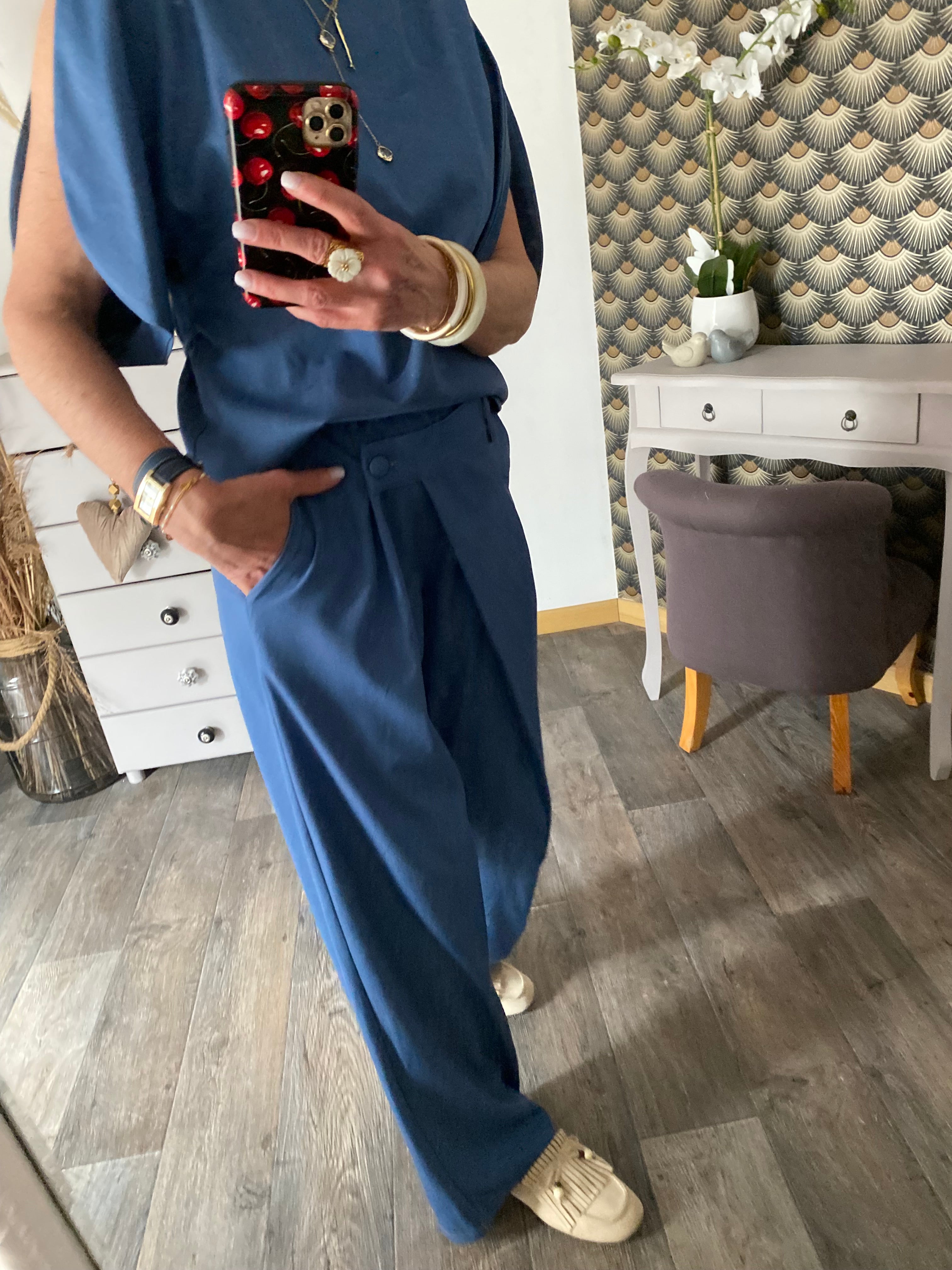 PANTALON AMY AND CLO  BLEU JEAN  TU 36/42