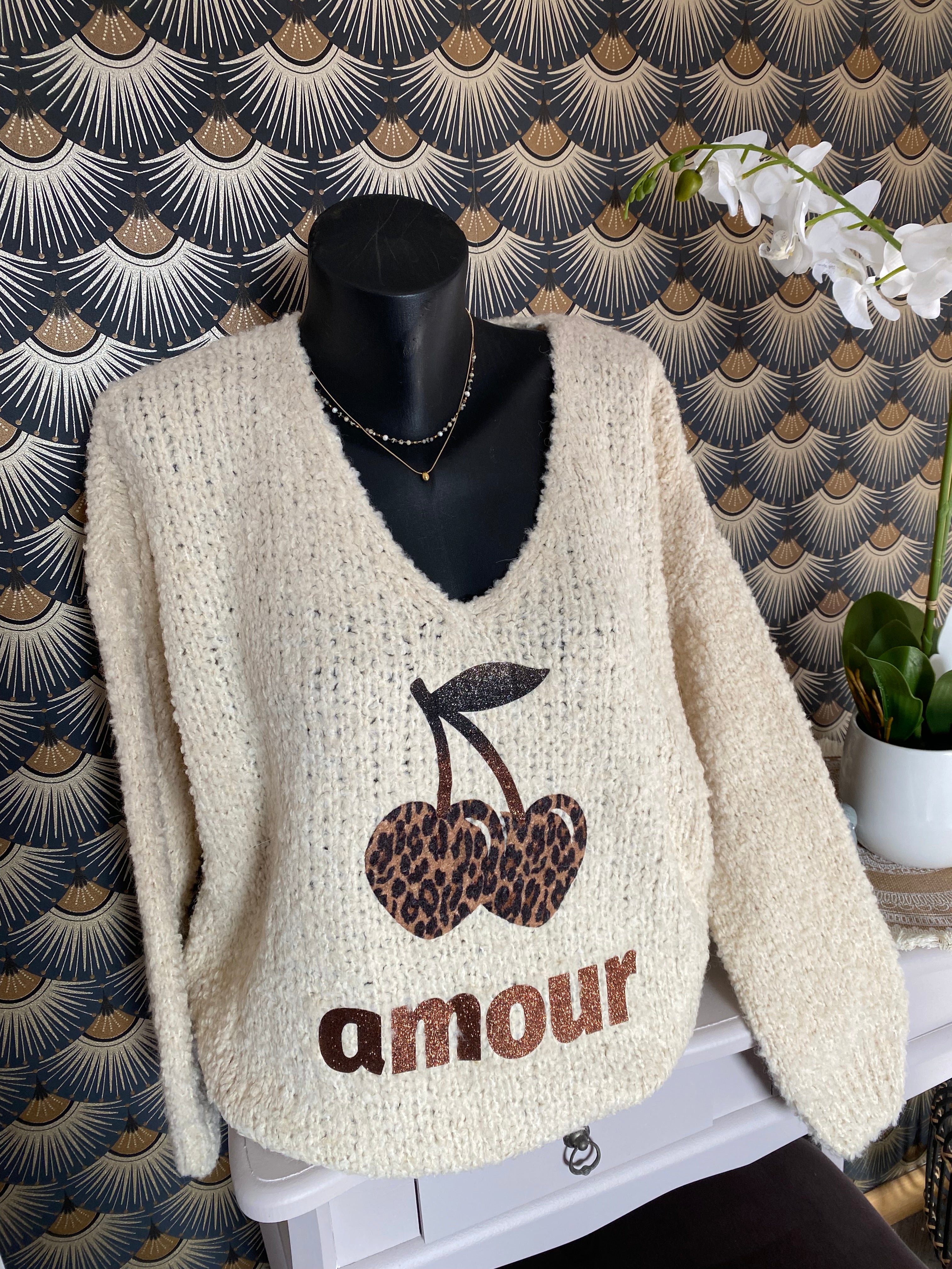 PULL AMOUR  ALPAGA  BEIGE TU  36/44 PETIT 46