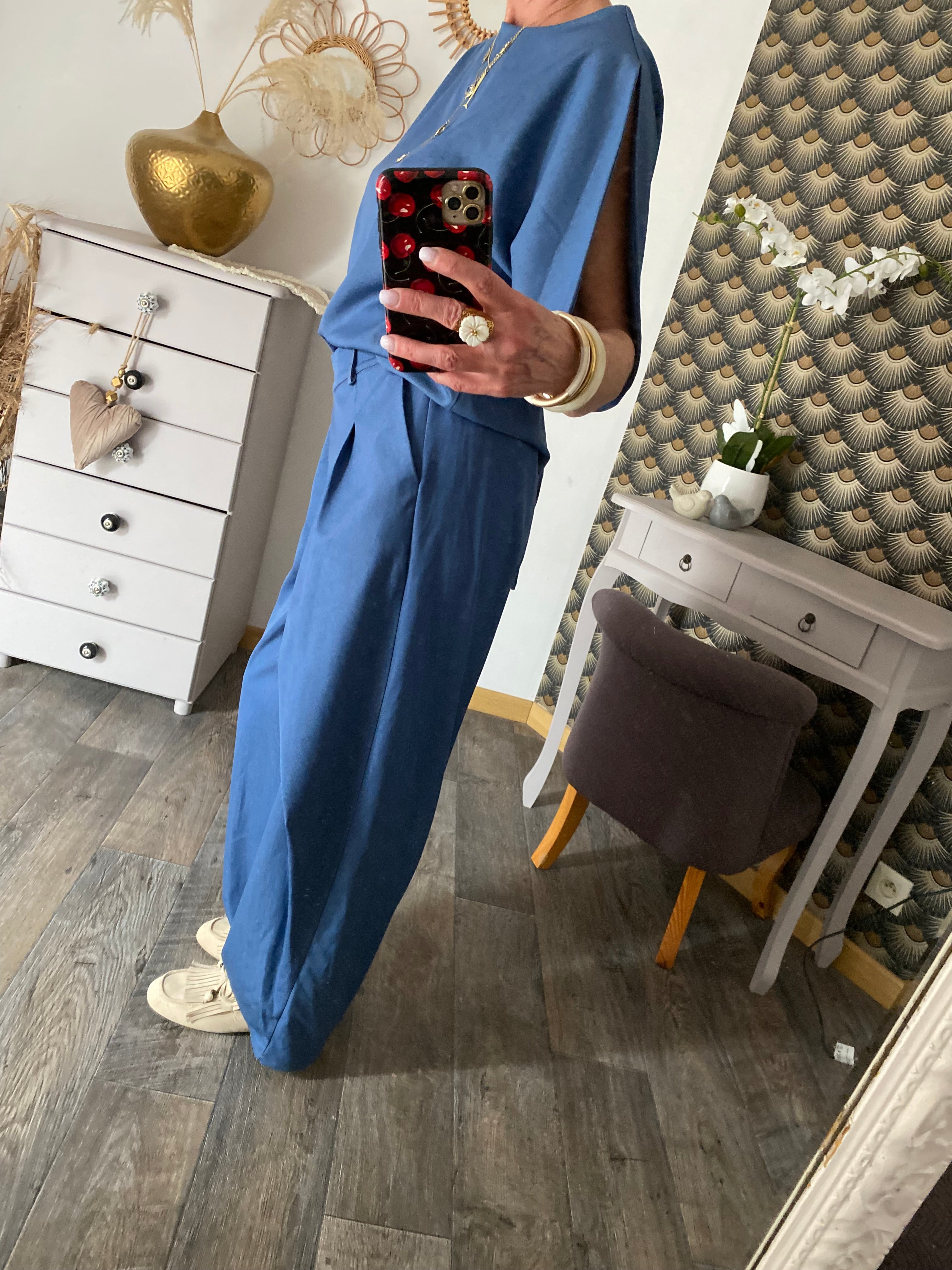 PANTALON AMY AND CLO  BLEU JEAN  TU 36/42