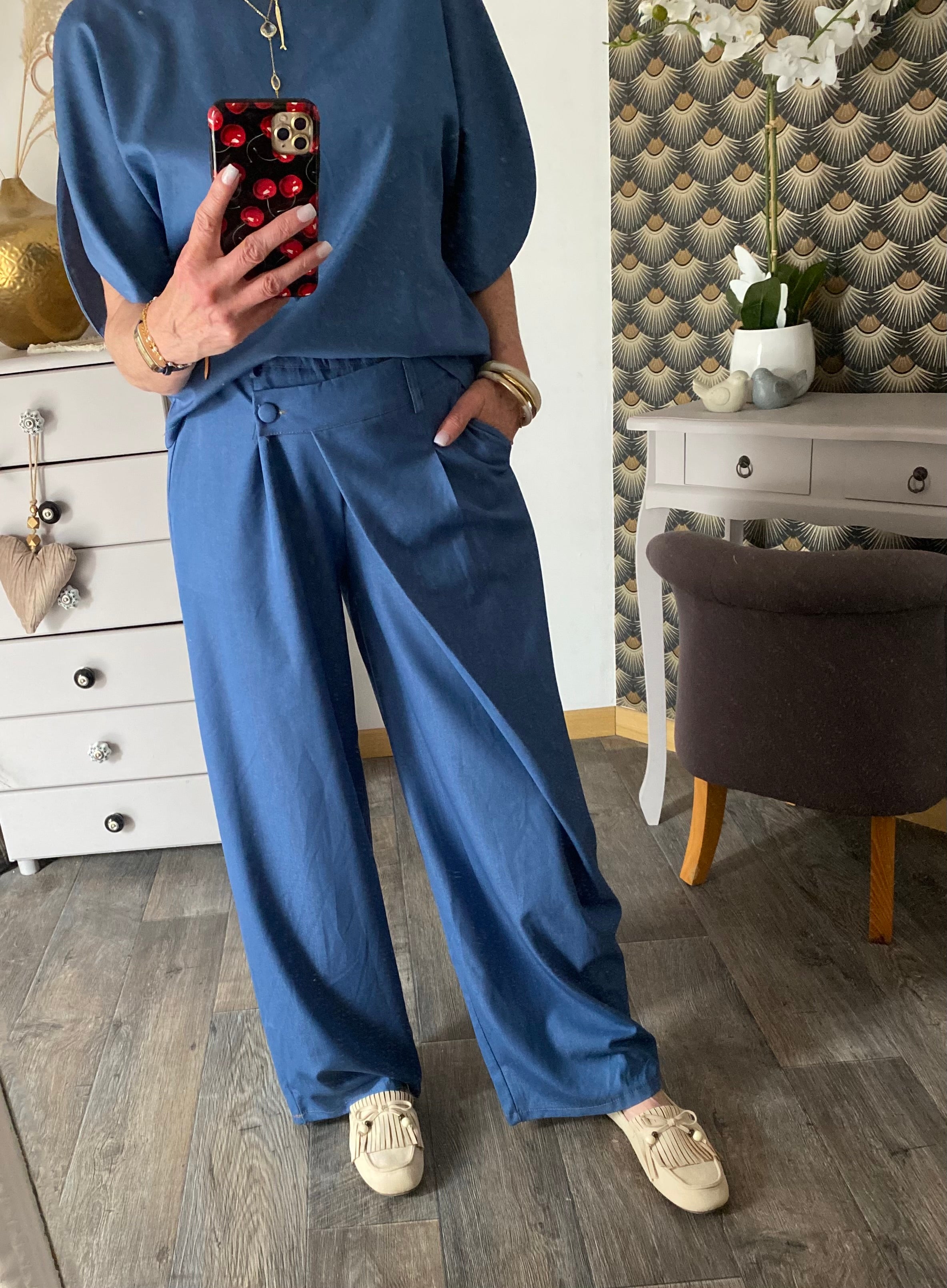 PANTALON AMY AND CLO  BLEU JEAN  TU 36/42