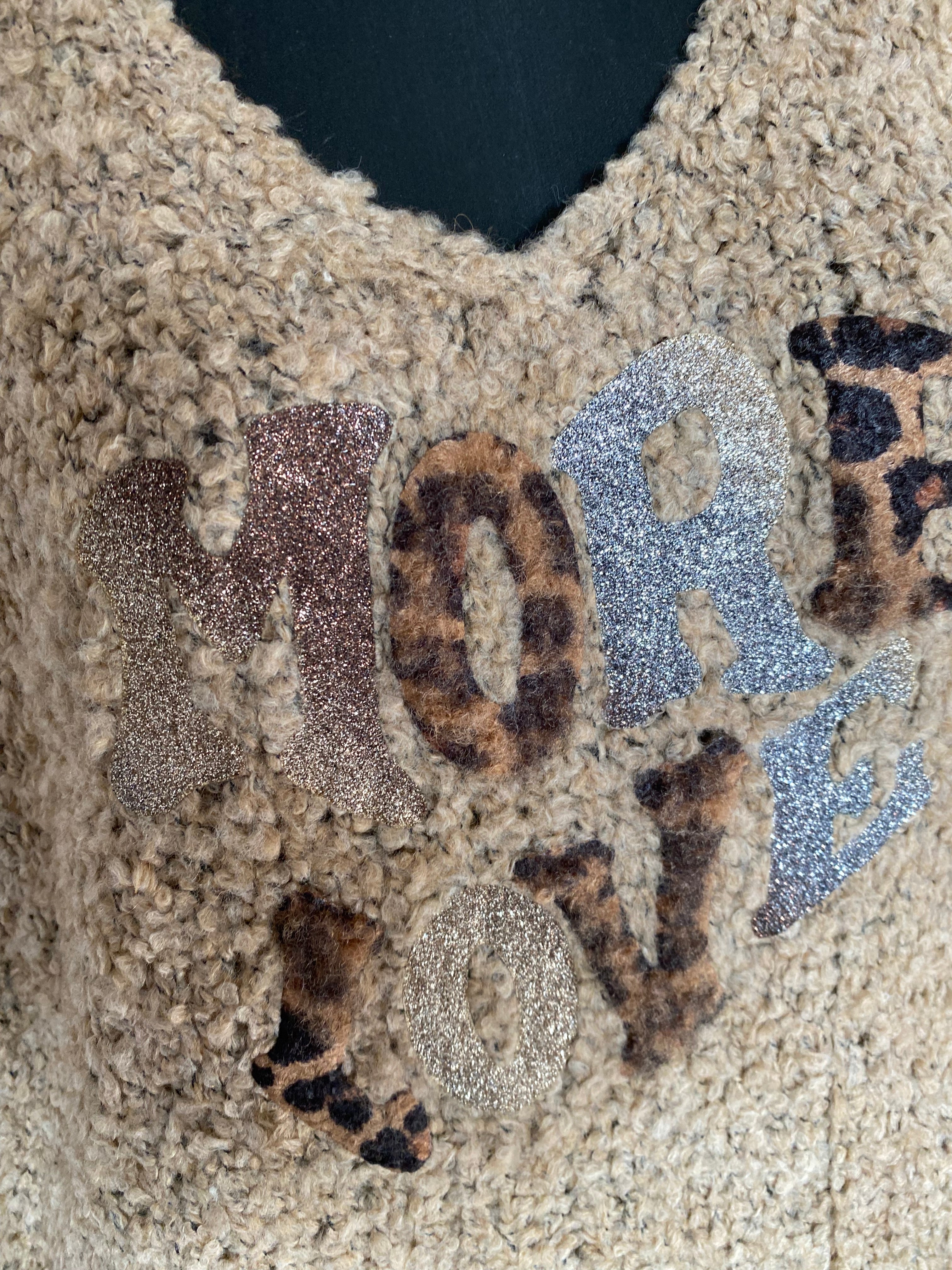 PULL MORE LOVE ALPAGA  CAMEL  TU 36/44 PETIT 46