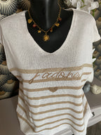 TOP MARINIERE J ADORE BEIGE  TU 36/44