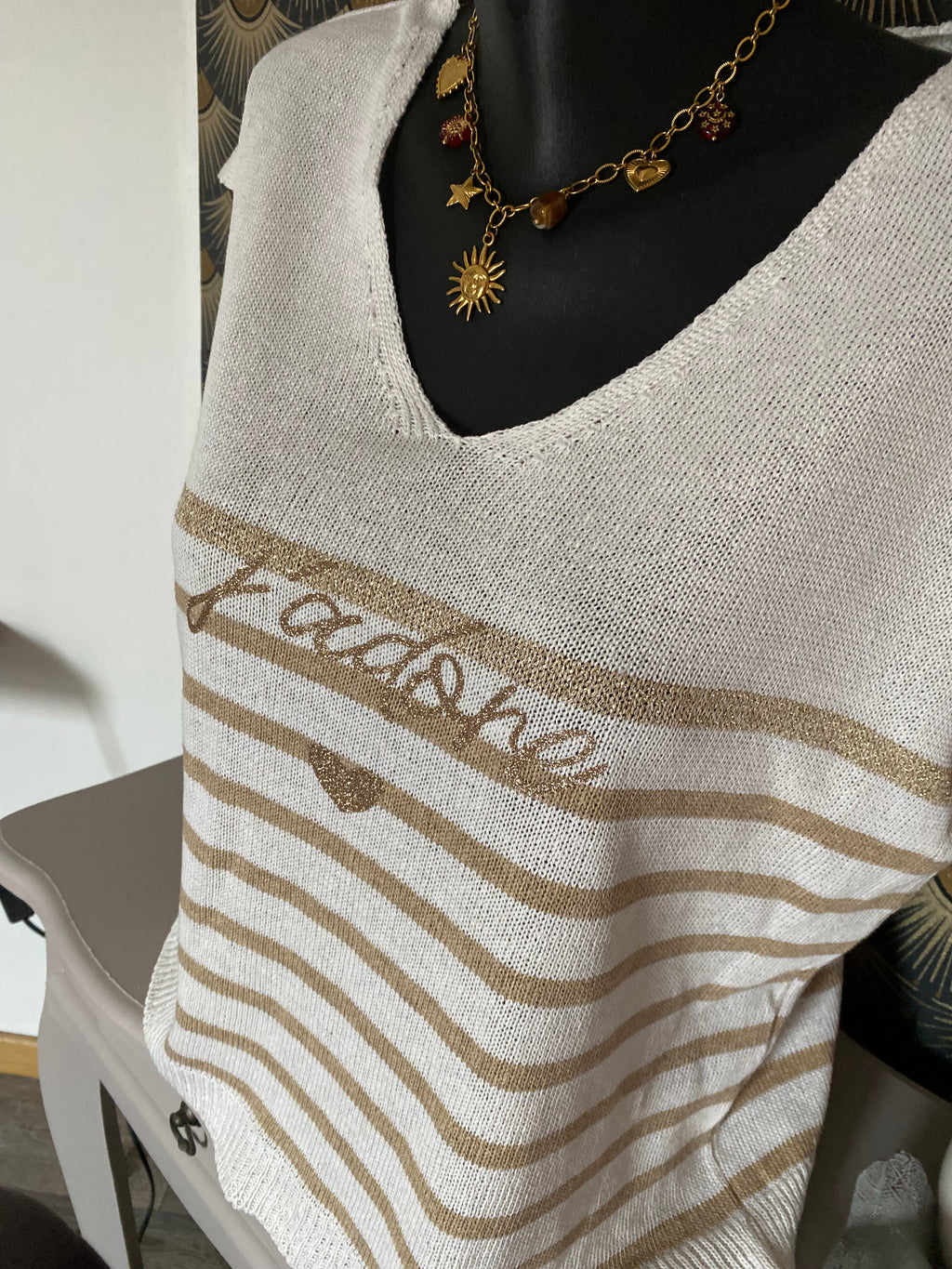 TOP MARINIERE J ADORE BEIGE  TU 36/44