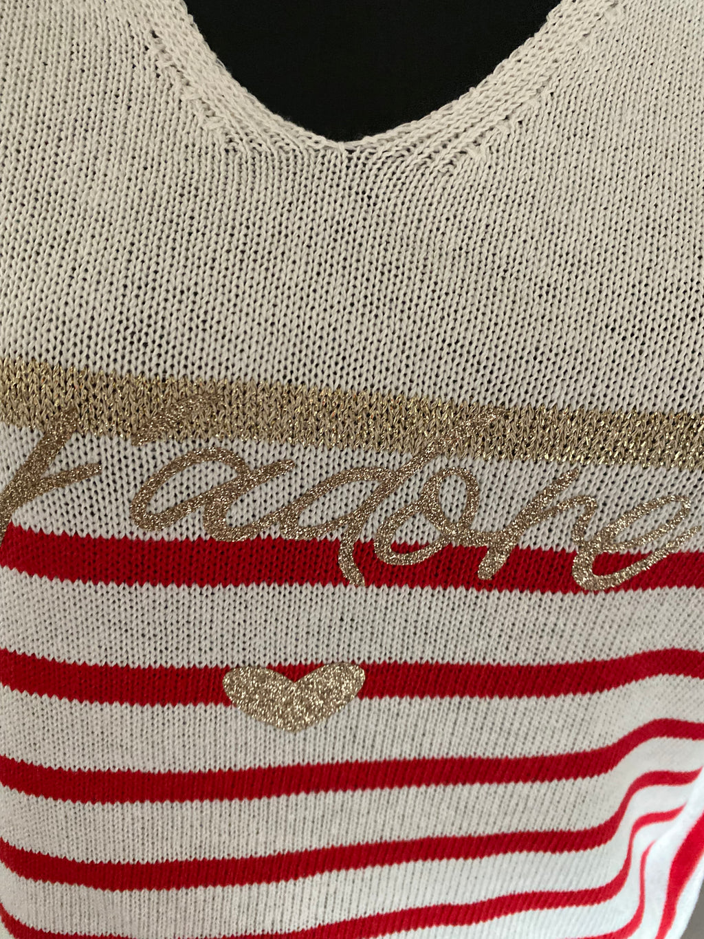 TOP MARINIERE J ADORE BLEU ROUGE  TU 36/44