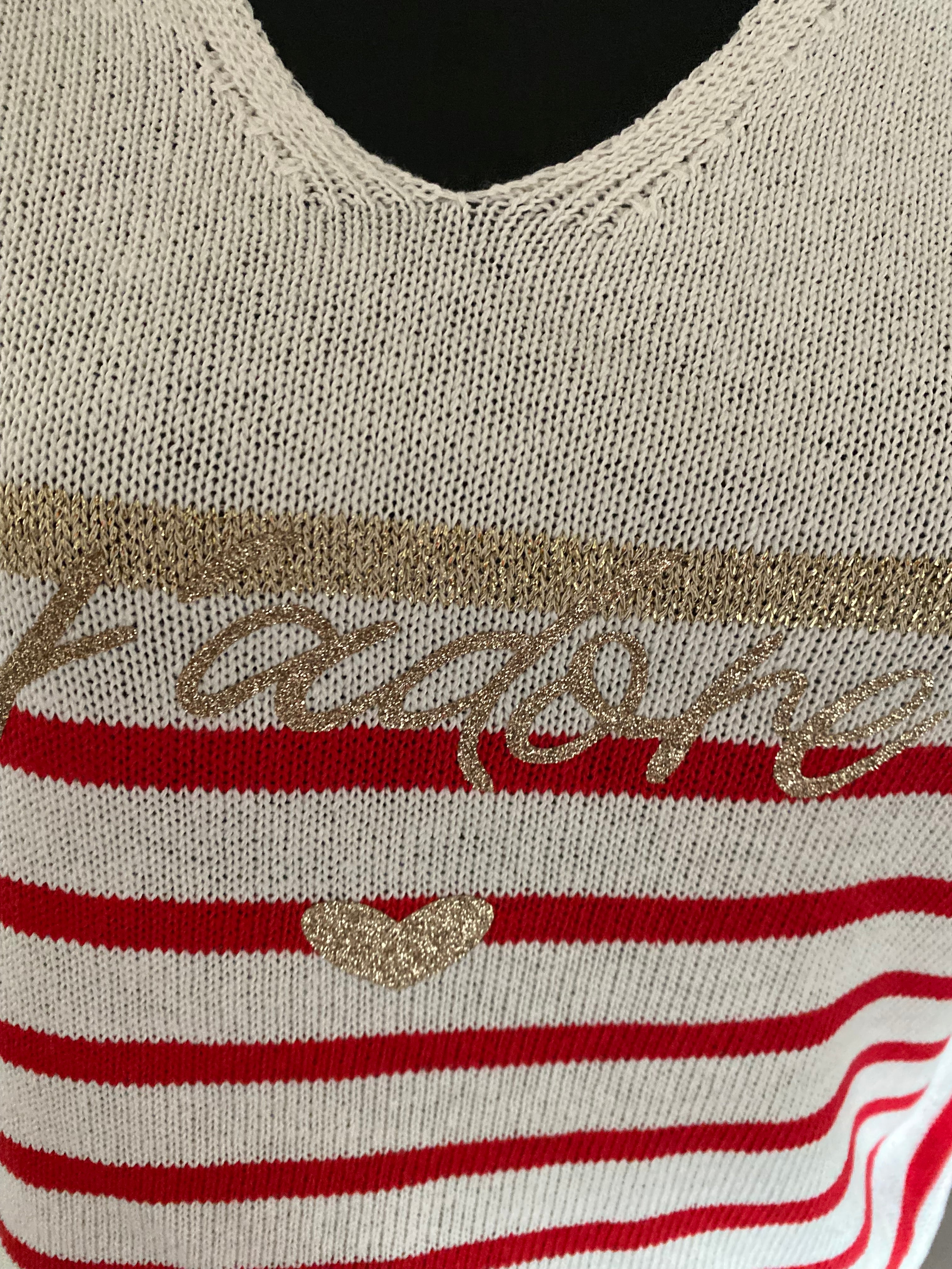 TOP MARINIERE J ADORE BLEU ROUGE  TU 36/44