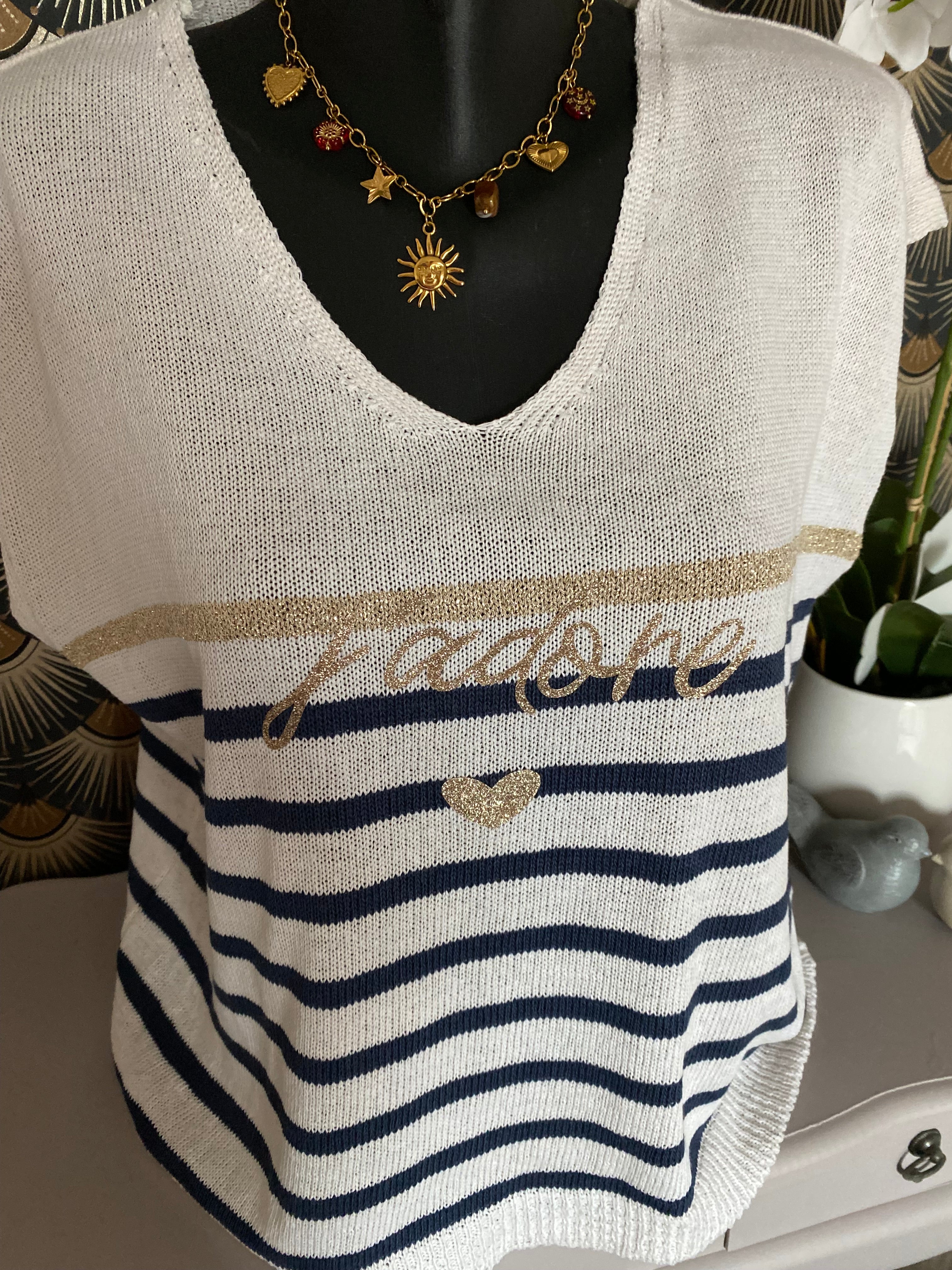 TOP MARINIERE J ADORE BLEU MARINE  TU 36/44