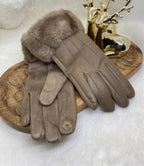 GANTS FAUSSE FOURRURE TAUPE  TU