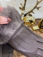 GANTS FAUSSE FOURRURE  CHOCO   TU