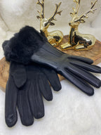 GANTS FAUSSE FOURRURE NOIR   TU