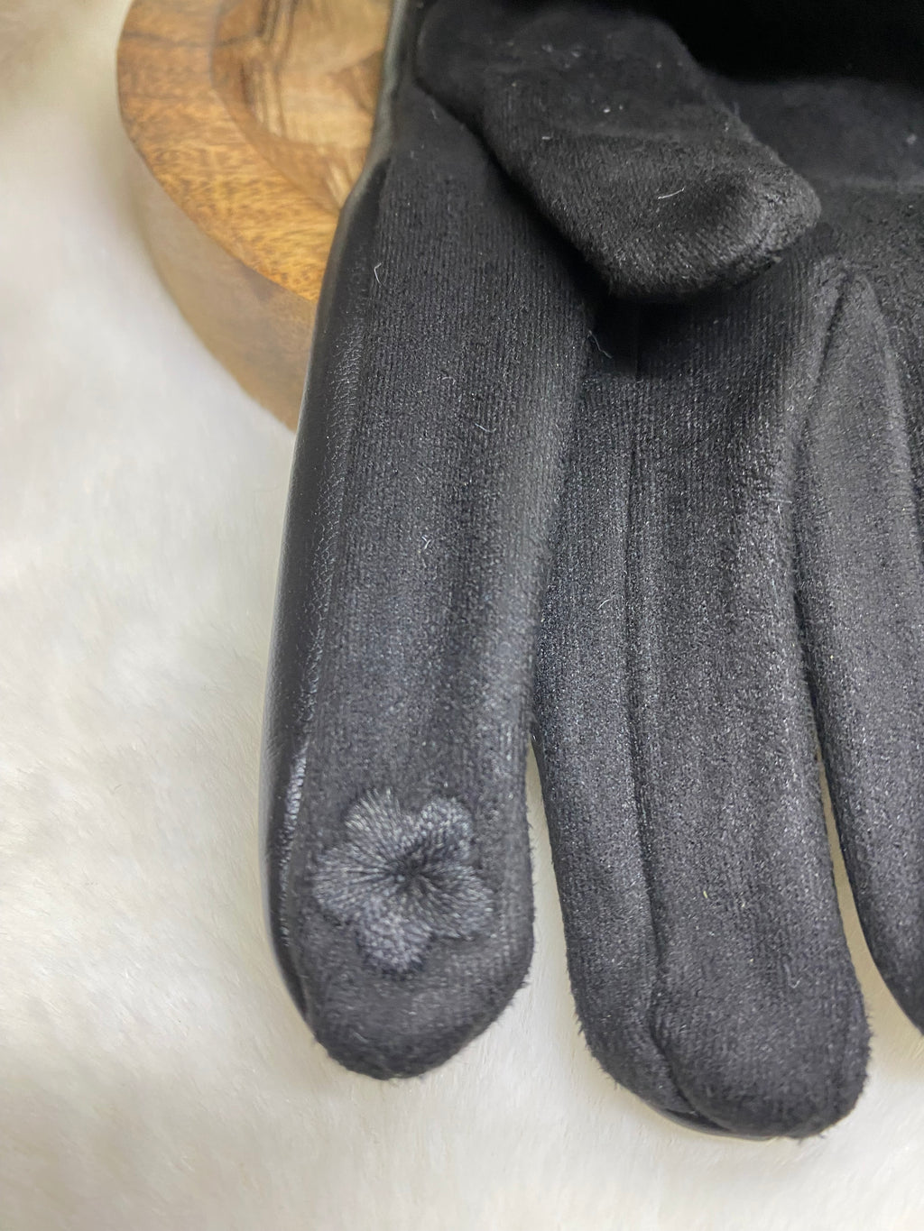 GANTS FAUSSE FOURRURE NOIR   TU