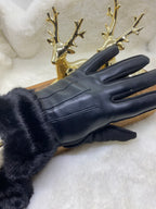 GANTS FAUSSE FOURRURE NOIR   TU