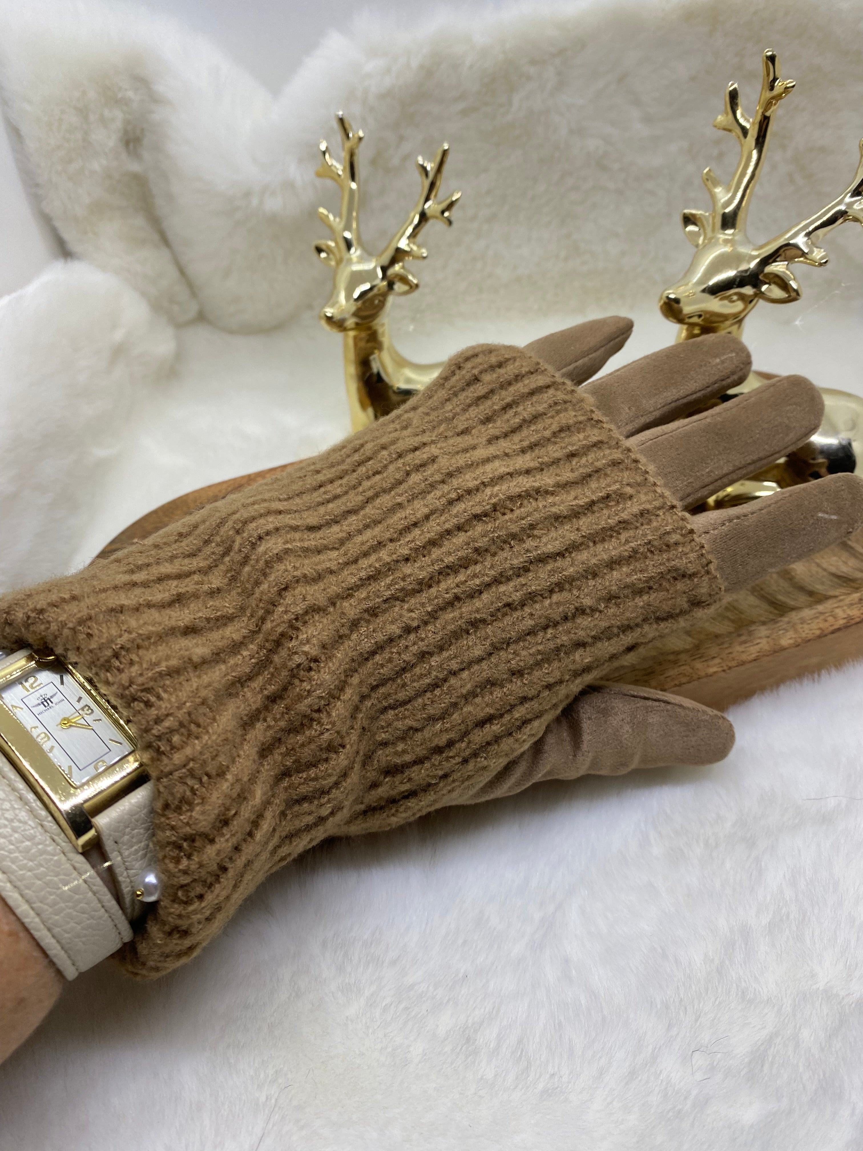 ENSEMBLE GANTS  ET MITAINES CAMEL TU