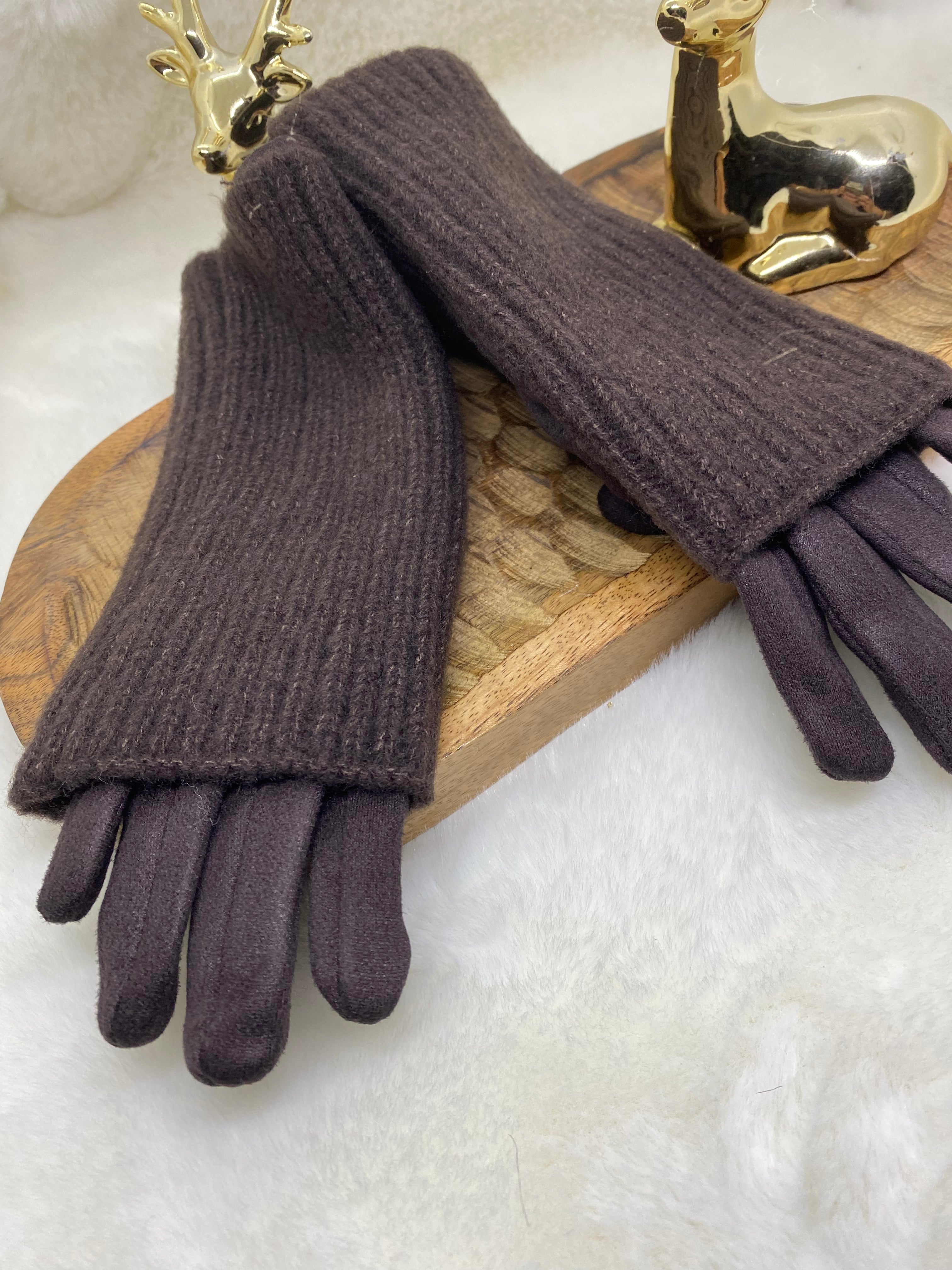 ENSEMBLE GANTS  ET MITAINES CHOCO TU