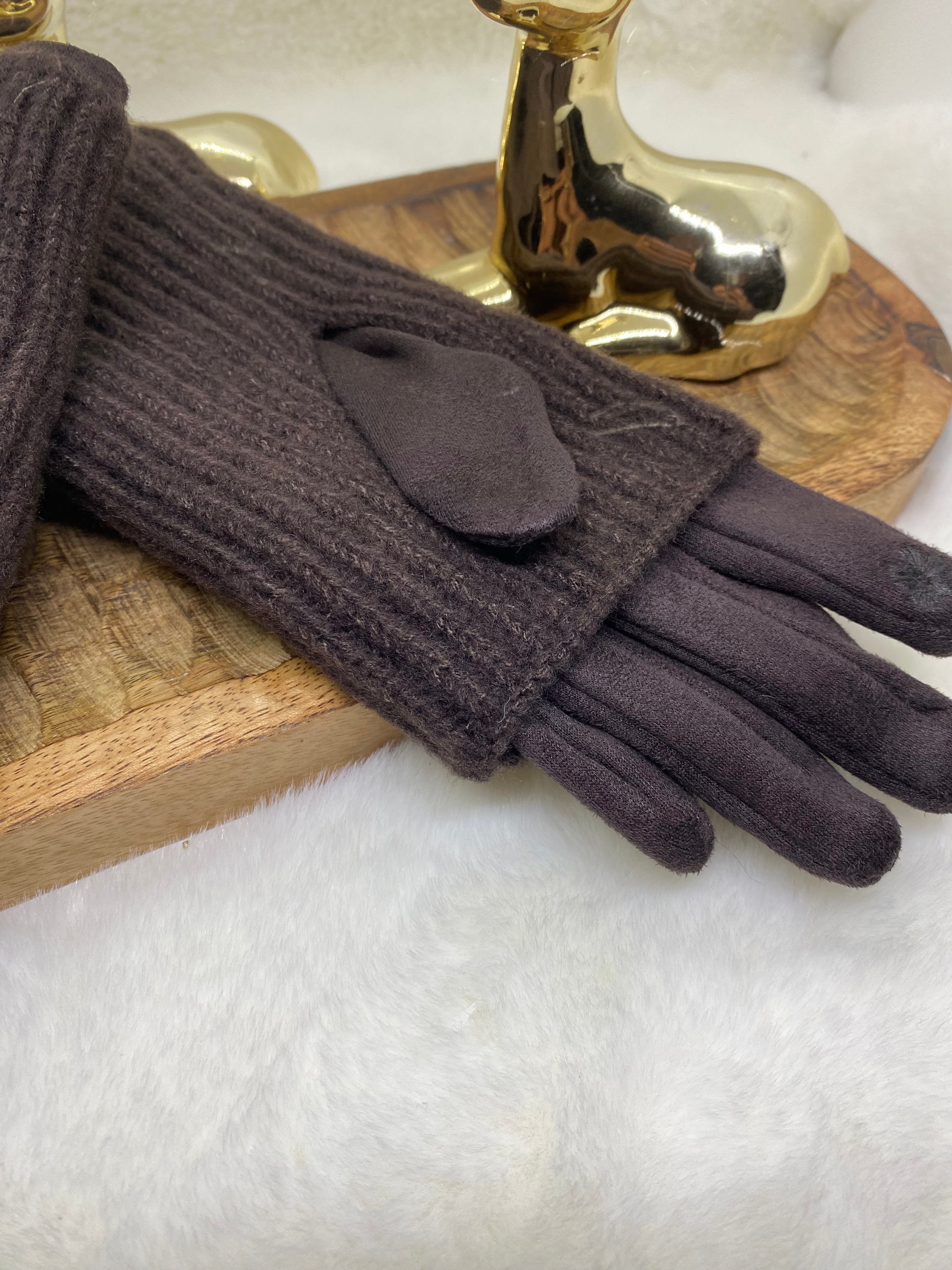 ENSEMBLE GANTS  ET MITAINES CHOCO TU