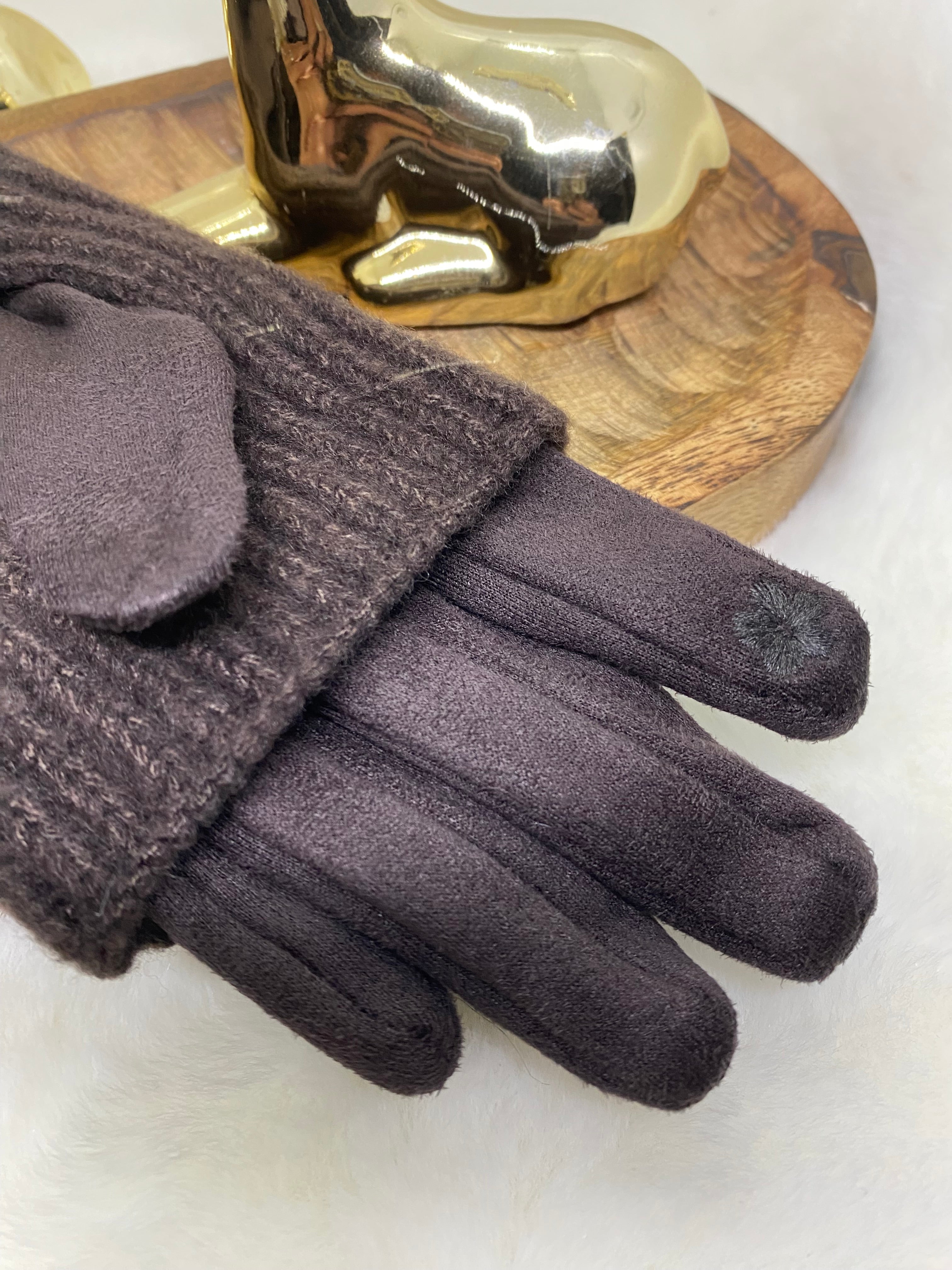 ENSEMBLE GANTS  ET MITAINES CHOCO TU