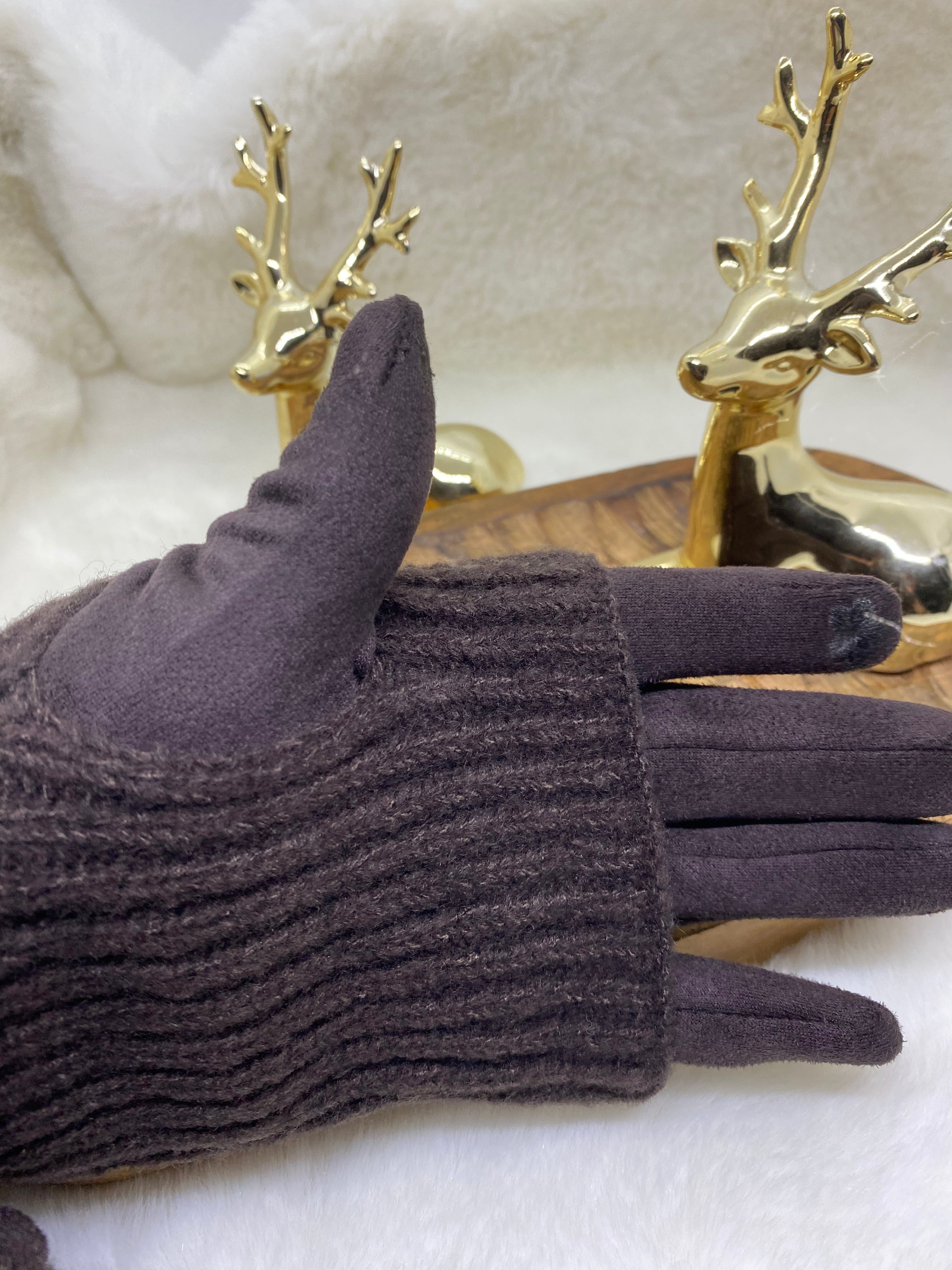 ENSEMBLE GANTS  ET MITAINES CHOCO TU
