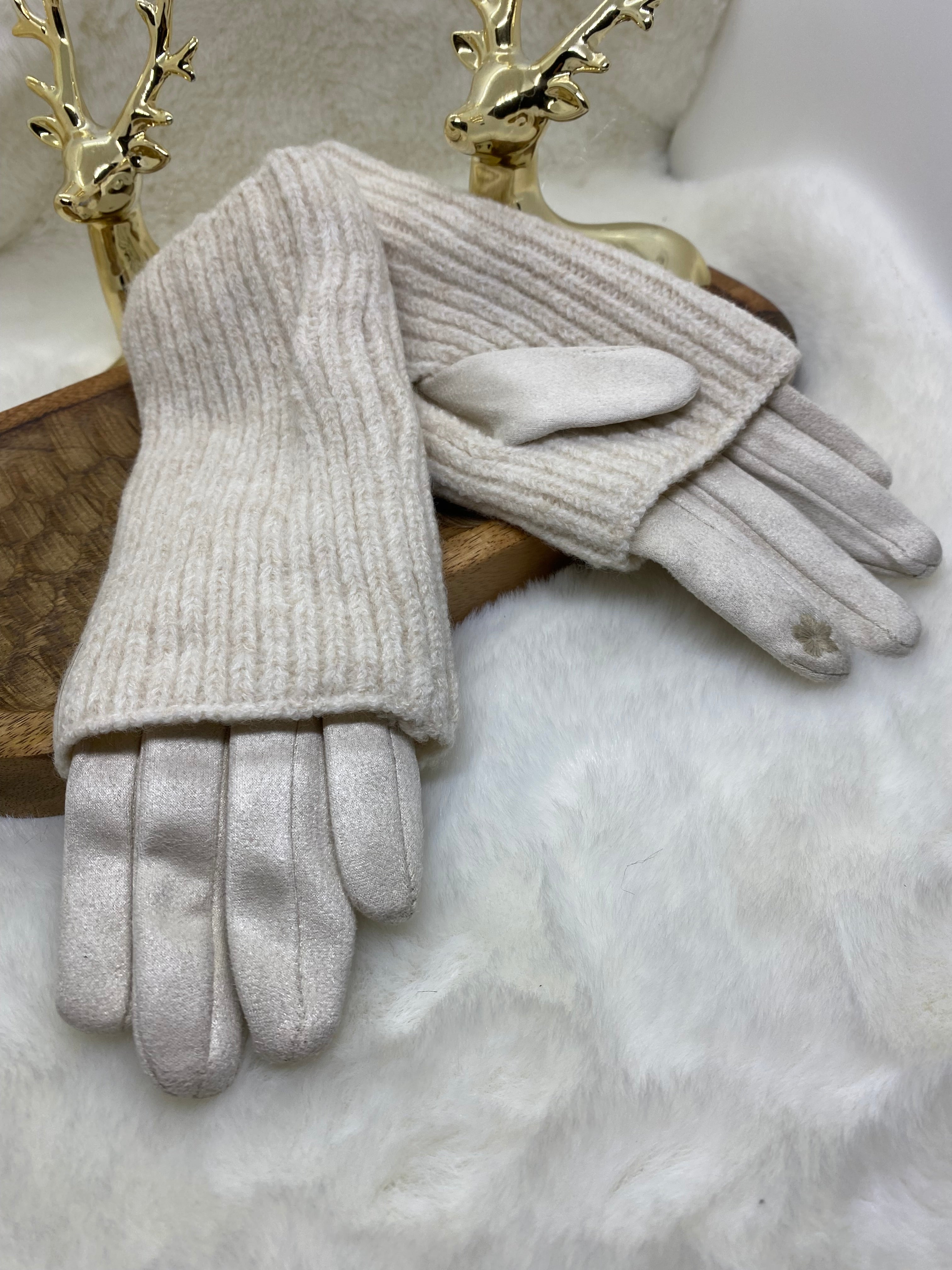 ENSEMBLE GANTS  ET MITAINES ECRU  TU