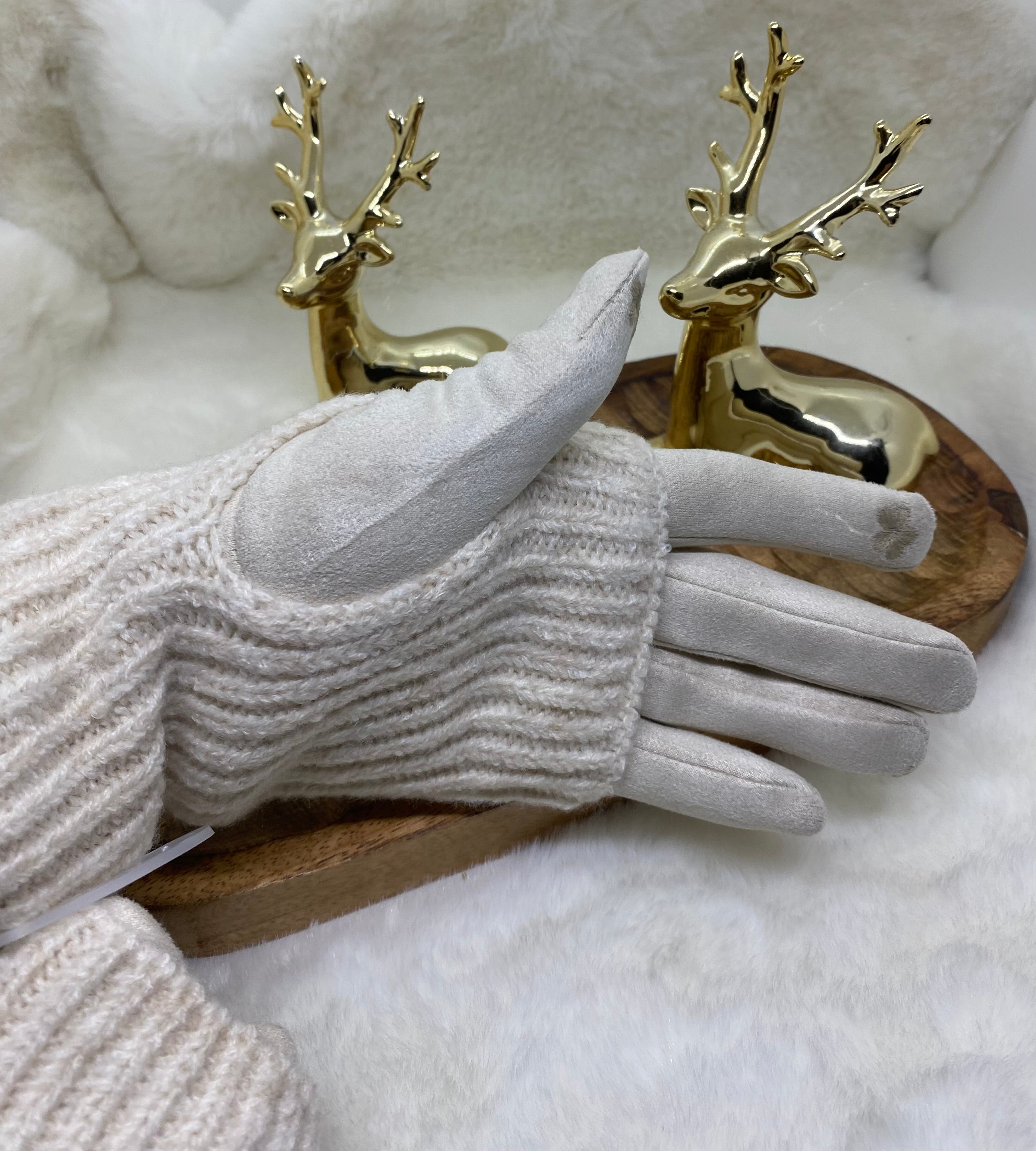 ENSEMBLE GANTS  ET MITAINES ECRU  TU