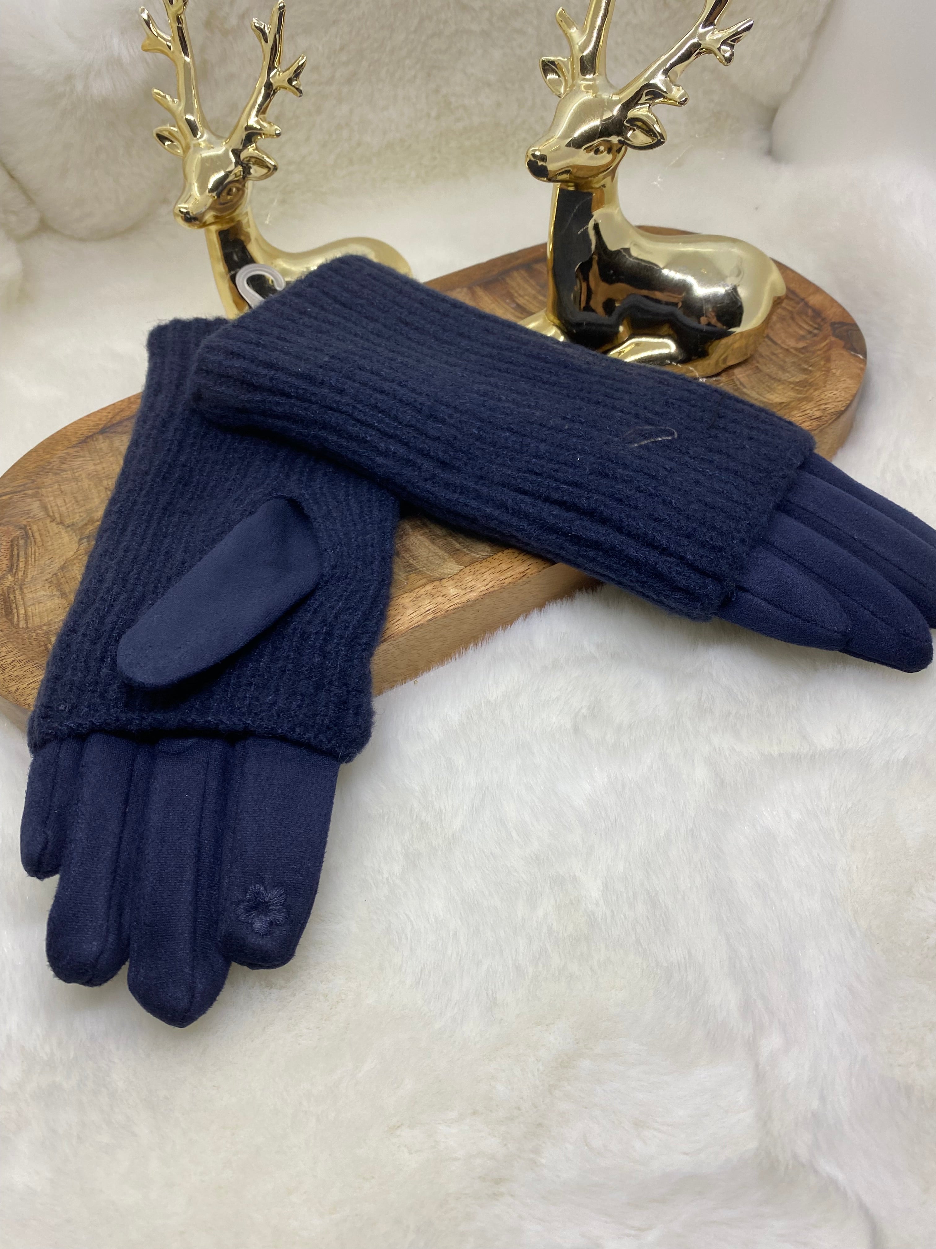 ENSEMBLE GANTS  ET MITAINES BLEU MARINE  TU