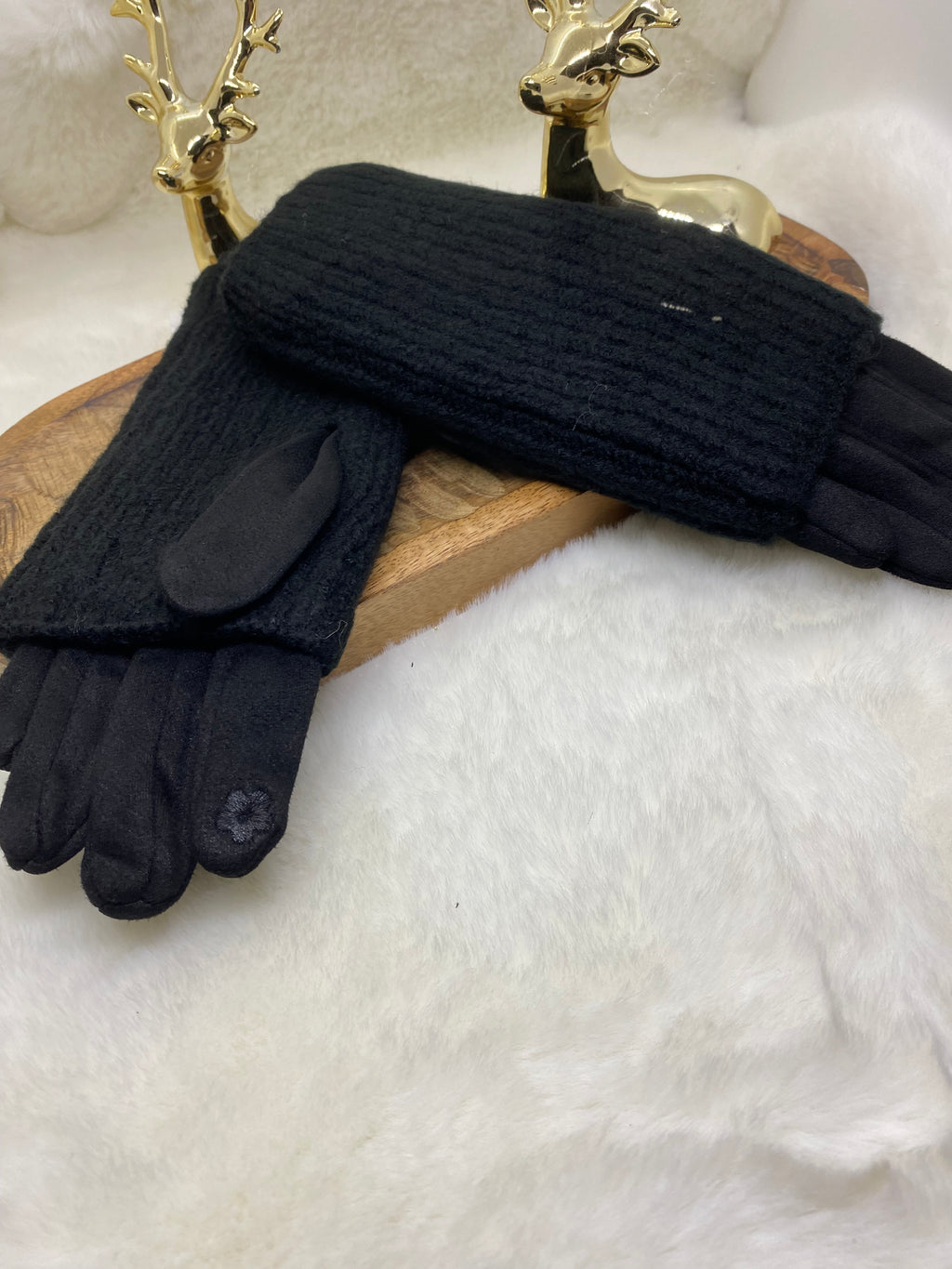 ENSEMBLE GANTS  ET MITAINES NOIR TU