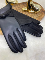 GANTS SIMILI CUIR NOEUDS   NOIR   TU