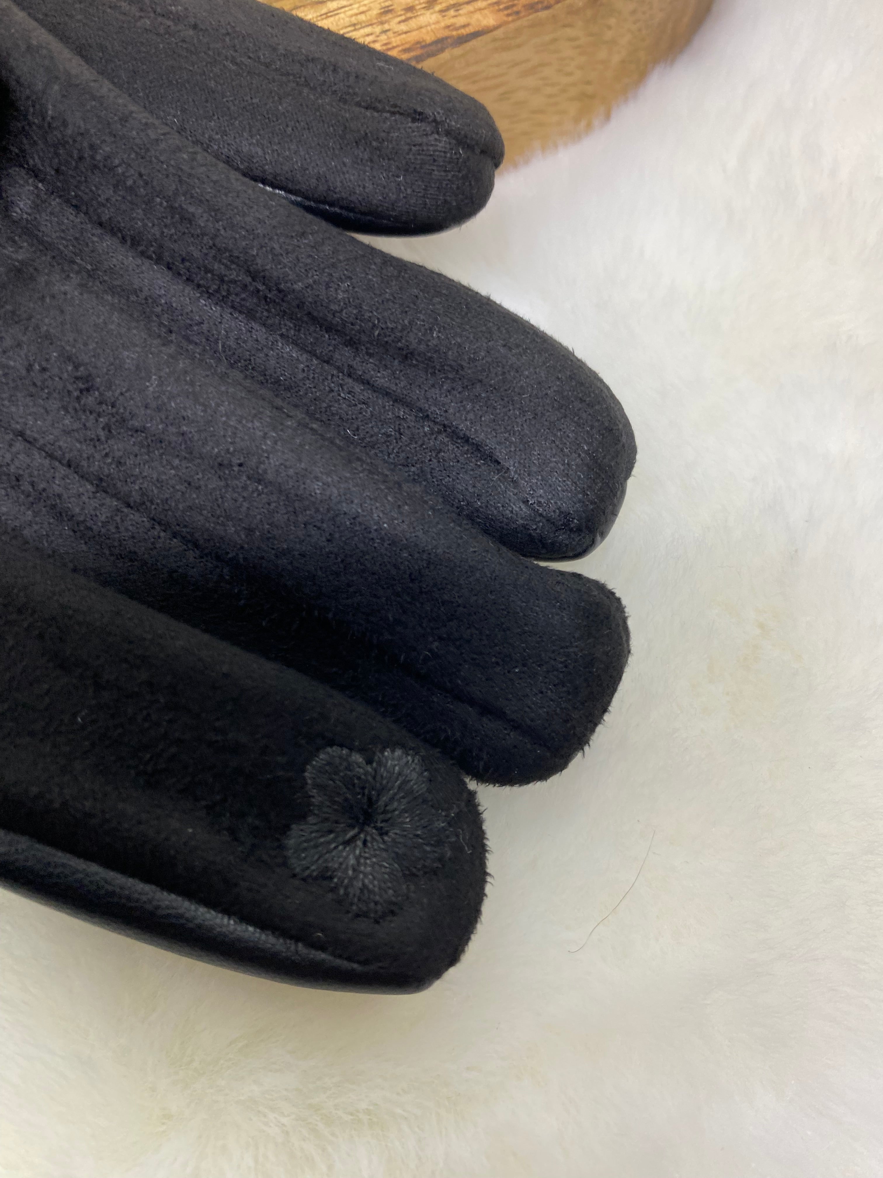 GANTS SIMILI CUIR NOEUDS   NOIR   TU