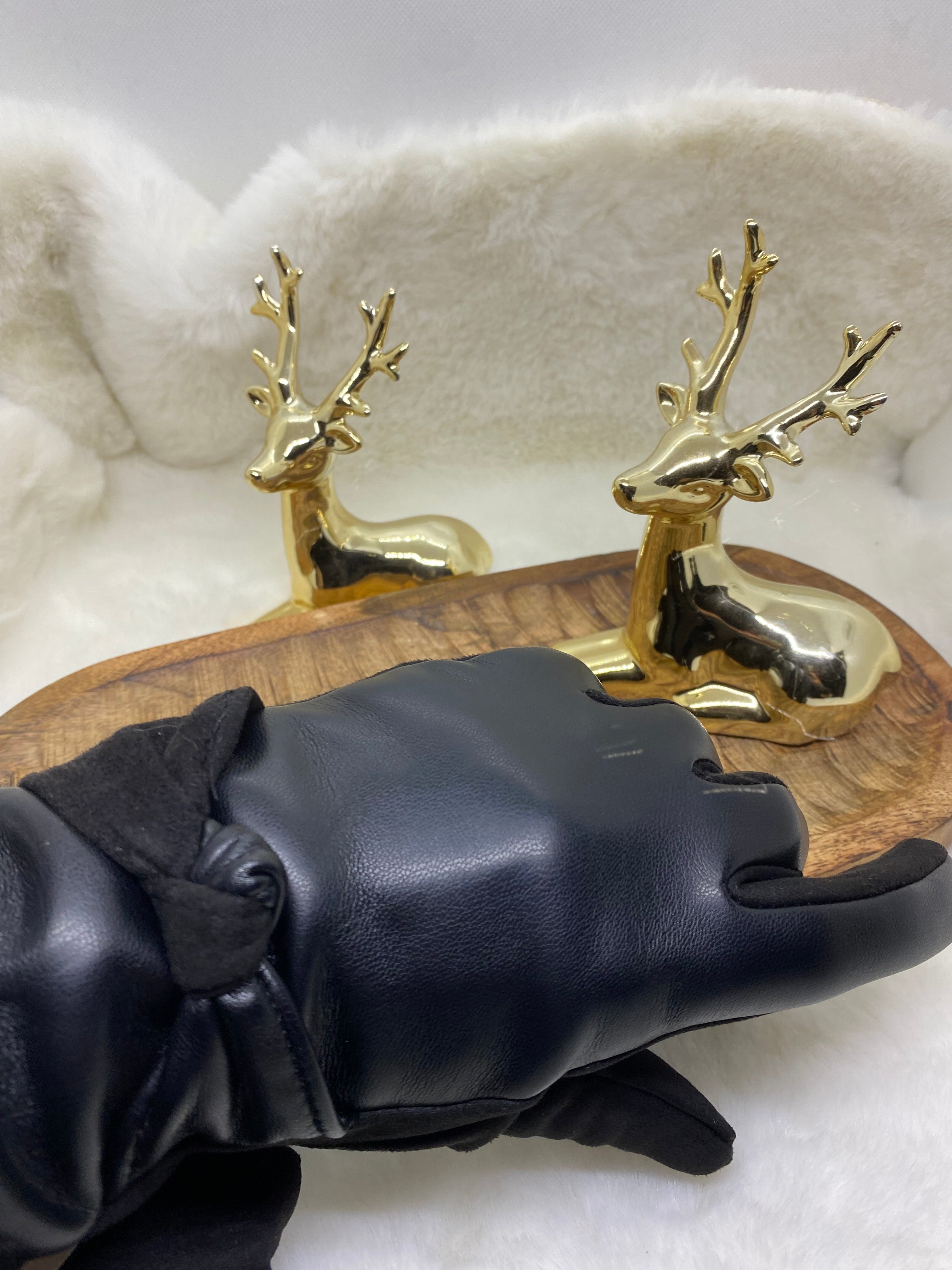 GANTS SIMILI CUIR NOEUDS   NOIR   TU