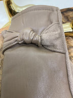GANTS SIMILI CUIR NOEUDS   TAUPE  TU