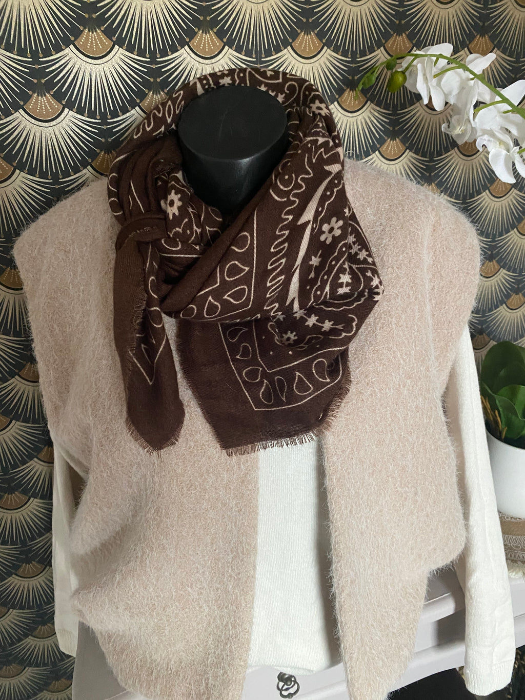 ECHARPE BANDANA CHOCO