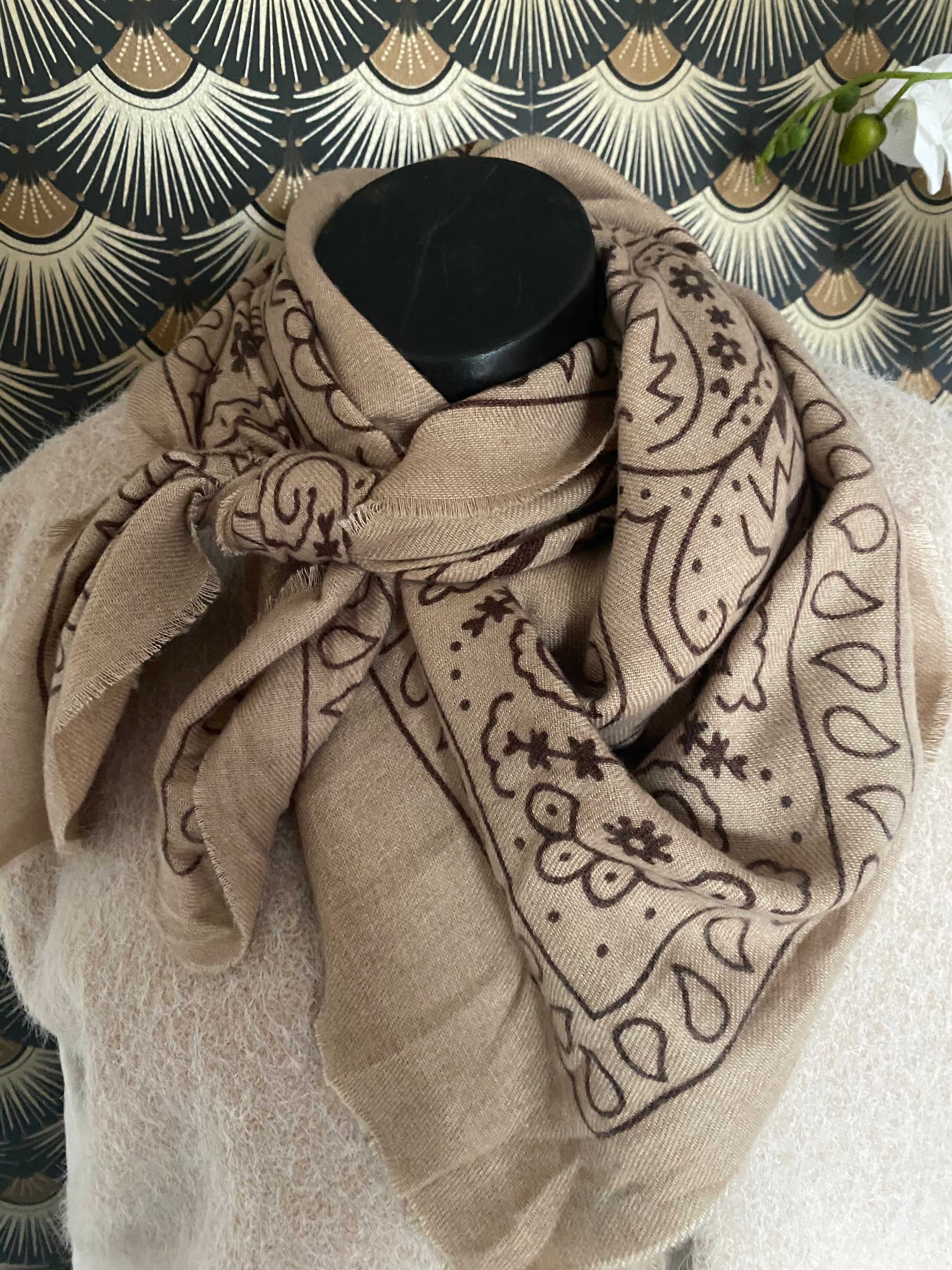 ECHARPE BANDANA BEIGE