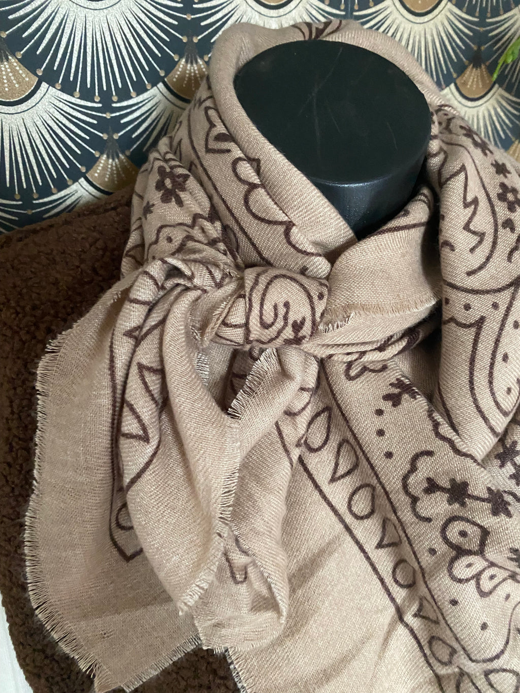 ECHARPE BANDANA BEIGE