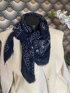 ECHARPE BANDANA BLEU MARINE