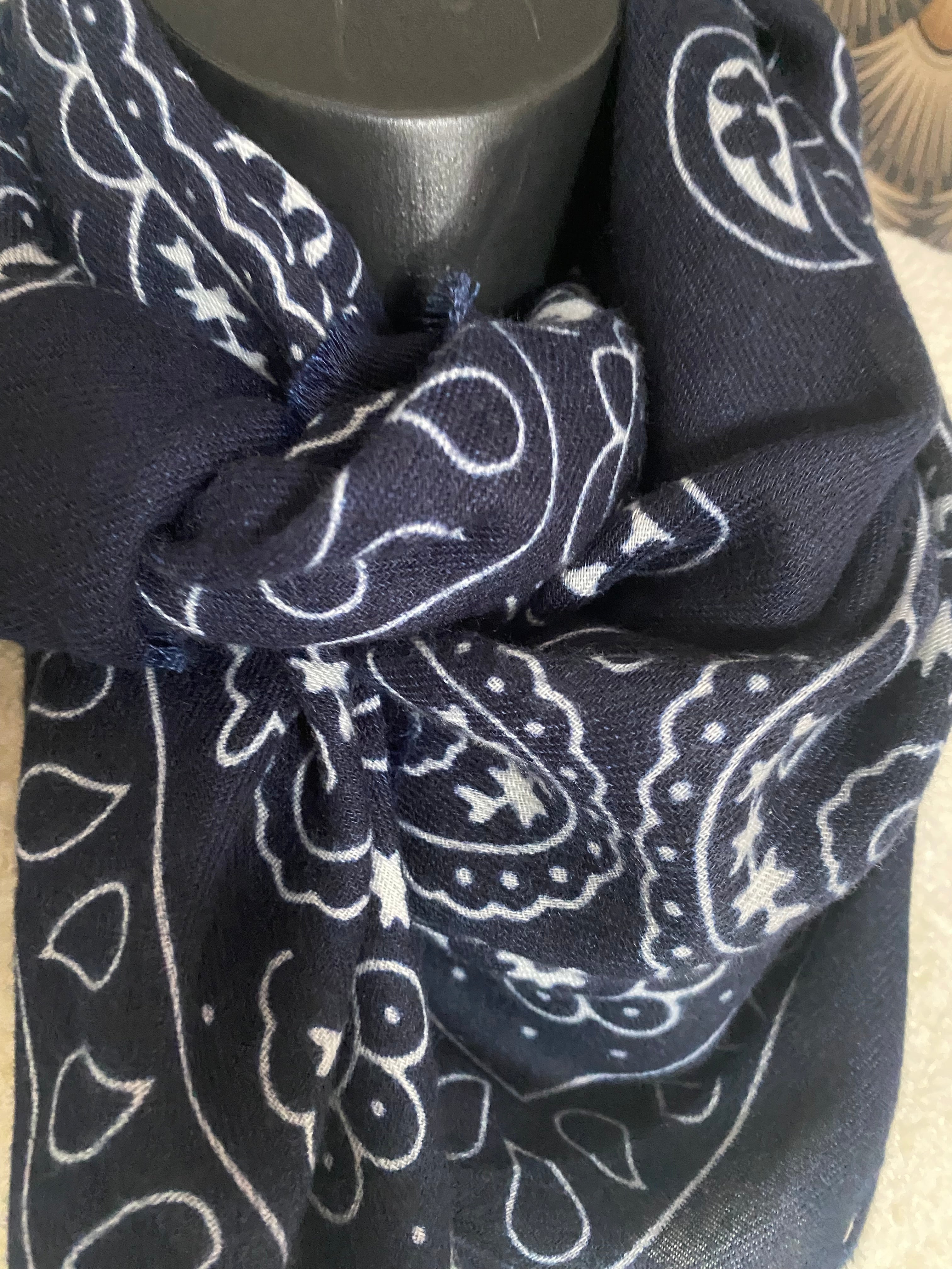 ECHARPE BANDANA BLEU MARINE