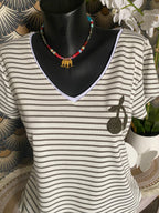 TEE SHIRT MARINIERE  KAKI  40/44
